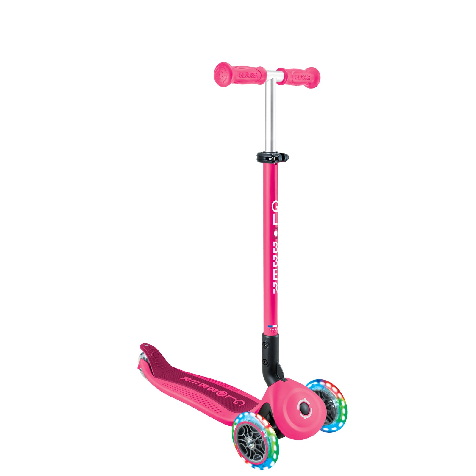 Globber Go Up Active Lights Convertible Scooter - Fuchsia