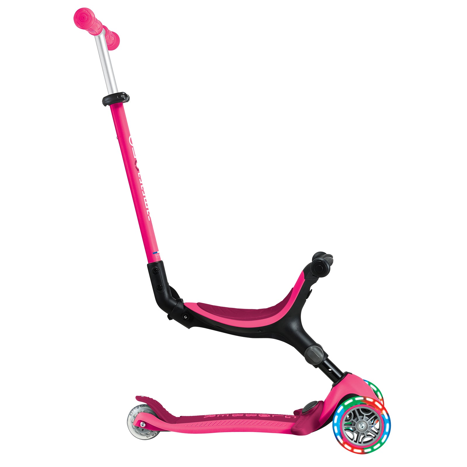 Globber Go Up Active Lights Convertible Scooter - Fuchsia