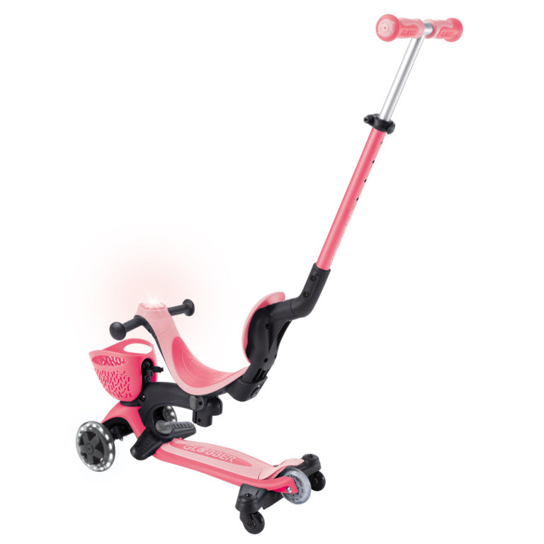 Globber Go Up Baby Lights 360 - Coral Pink