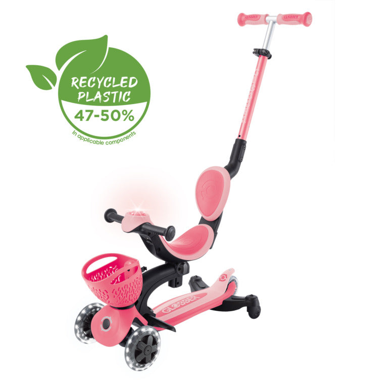 Globber Go Up Baby Lights 360 - Coral Pink