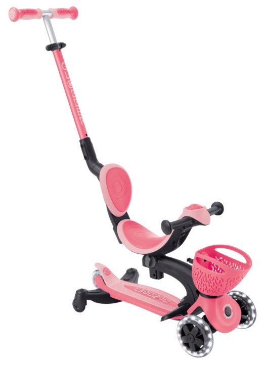 Globber Go Up Baby Lights 360 - Coral Pink