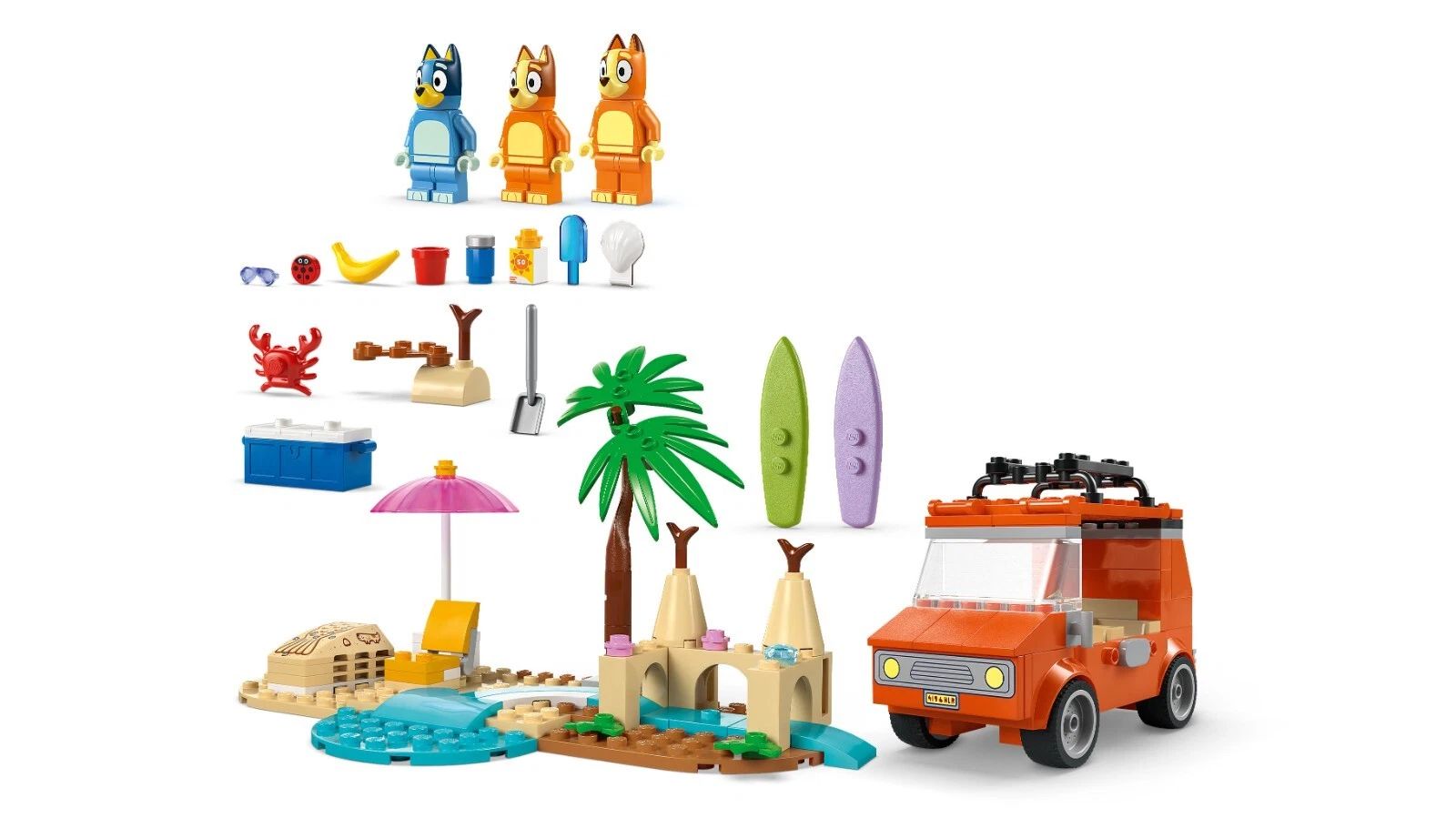 LEGO Bluey Bluey's Beach & Family Car Trip 11202