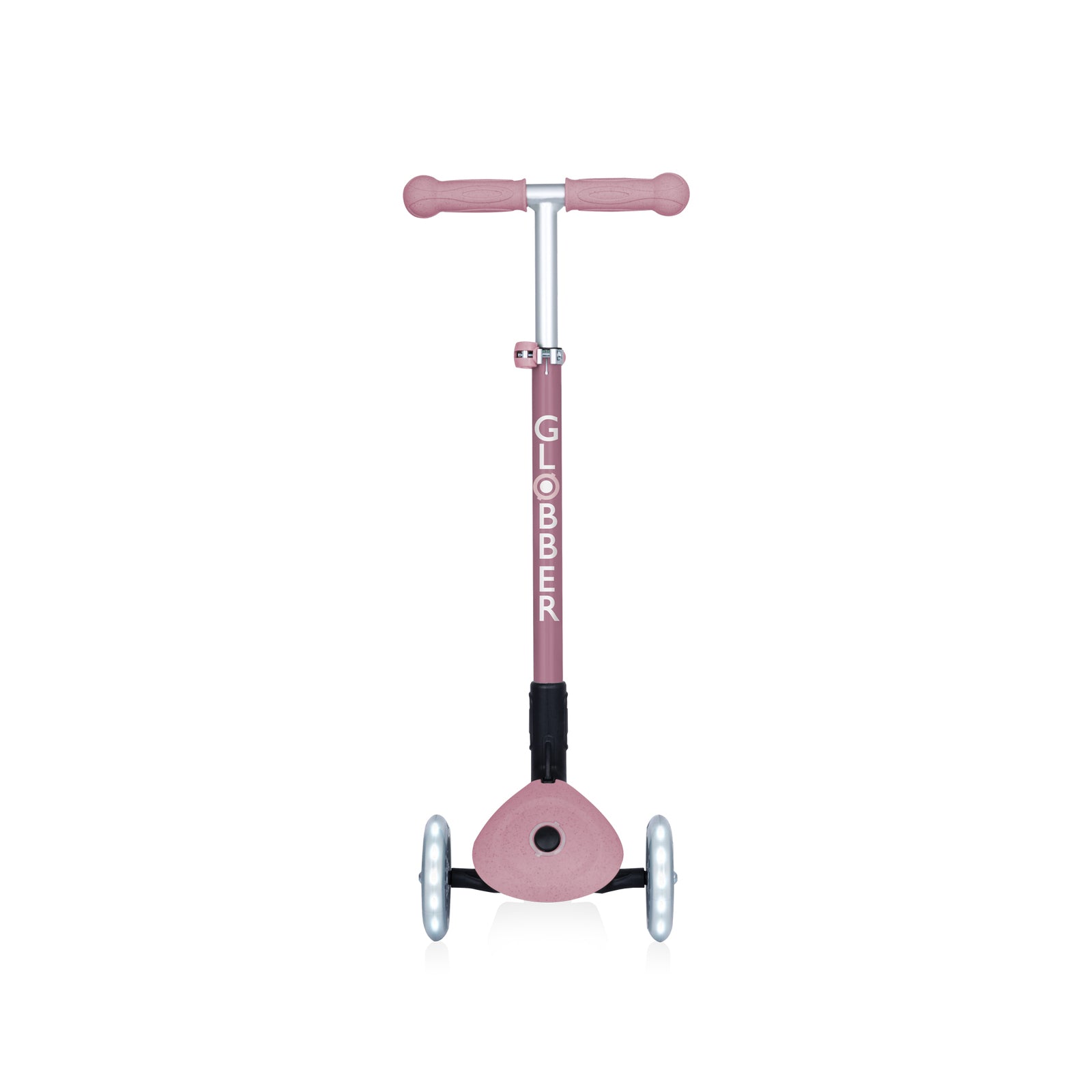 Globber Ecologic Primo Foldable Lights 3 Wheel Scooter LED Wheels - Berry