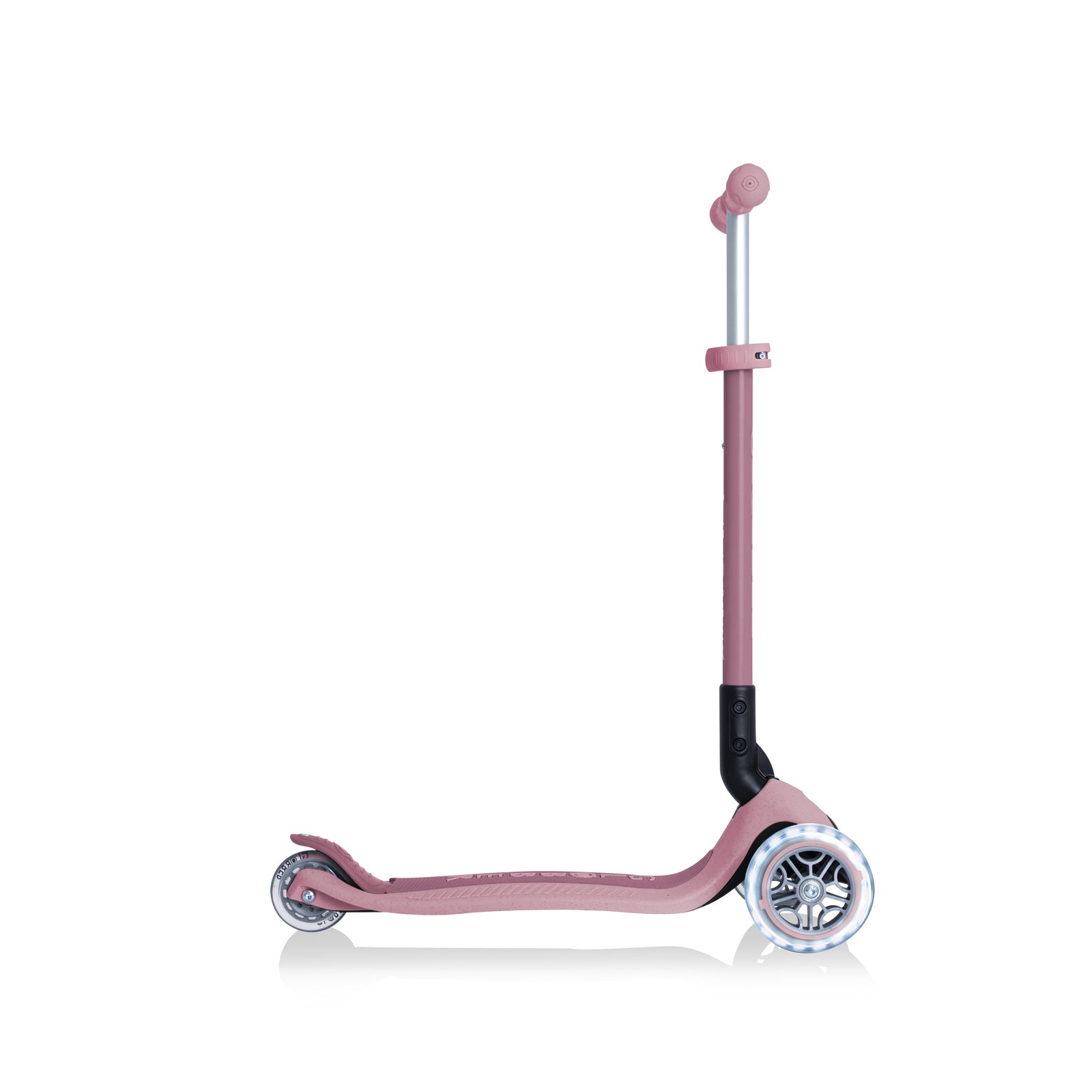 Globber Ecologic Primo Foldable Lights 3 Wheel Scooter LED Wheels - Berry