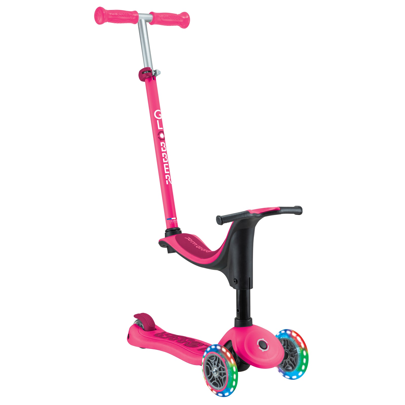 Globber GO UP Sporty Lights Scooter V2 - Fuchsia