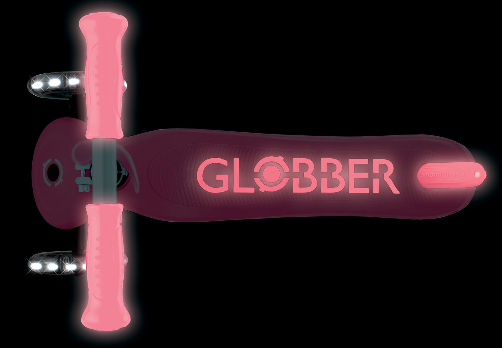 Globber Primo Plus Glow Lights 3 Wheel Scooter - LED Flashing Wheels - Coral Pink
