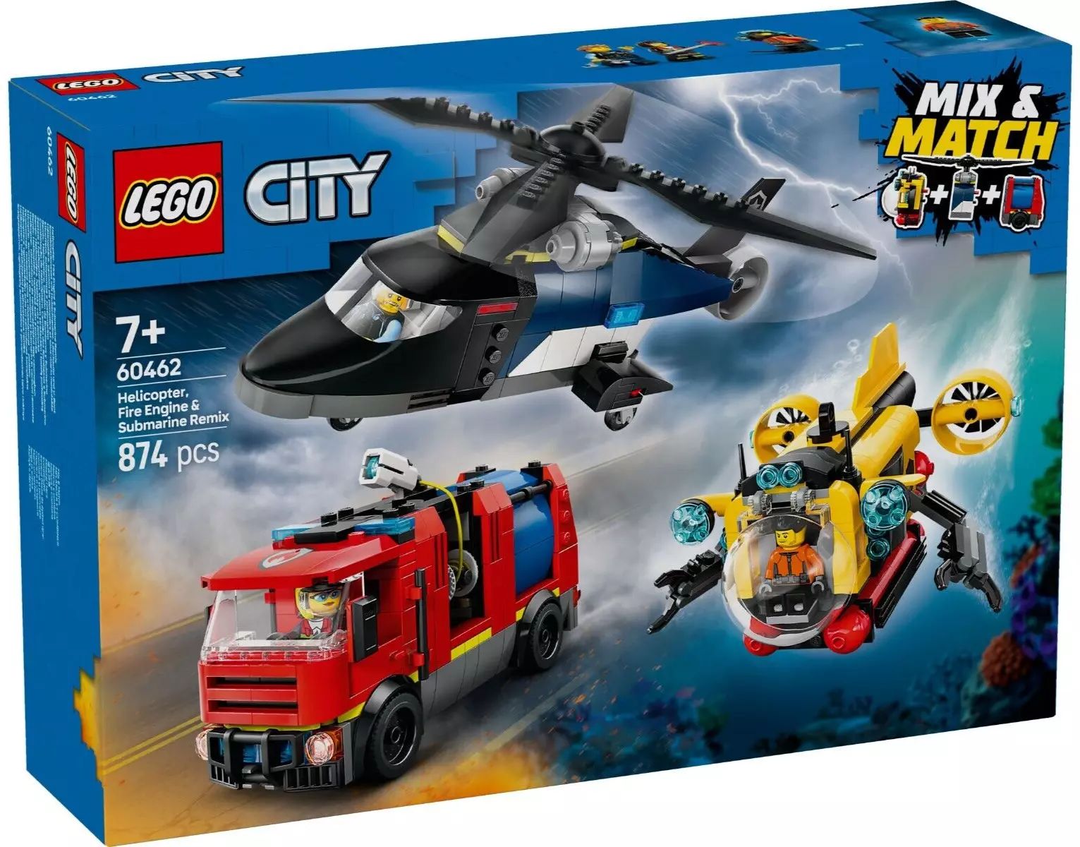 LEGO City Helicopter, Fire Truck & Submarine Remix 60462