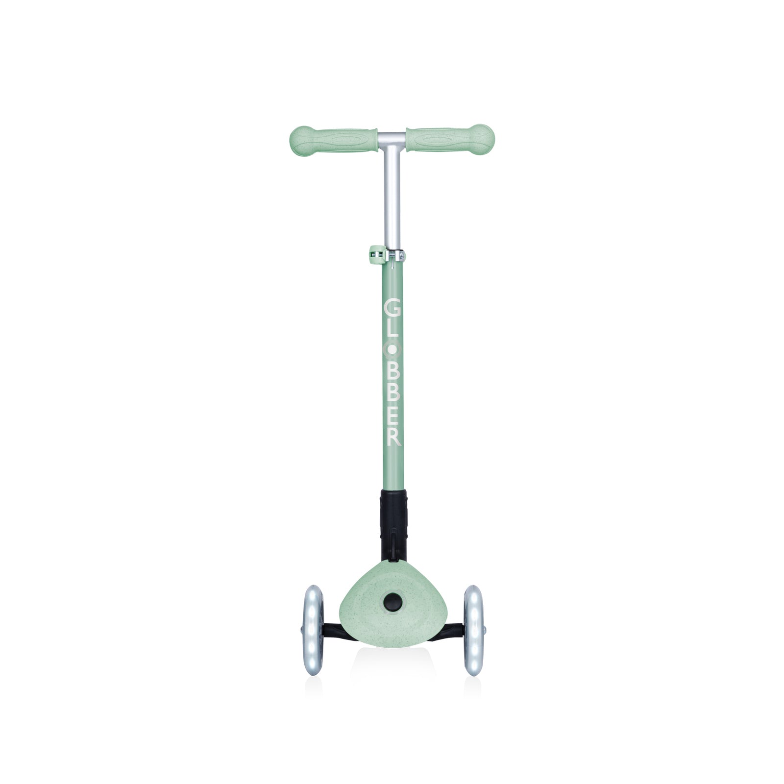 Globber Ecologic Primo Foldable Lights 3 Wheel Scooter LED Wheels v2 - Pistachio