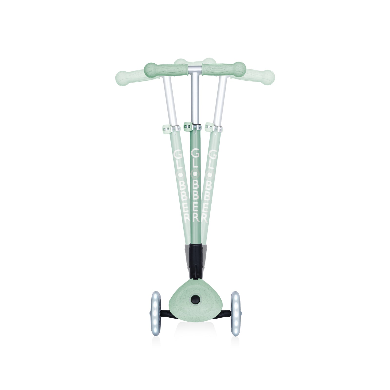 Globber Ecologic Primo Foldable Lights 3 Wheel Scooter LED Wheels v2 - Pistachio