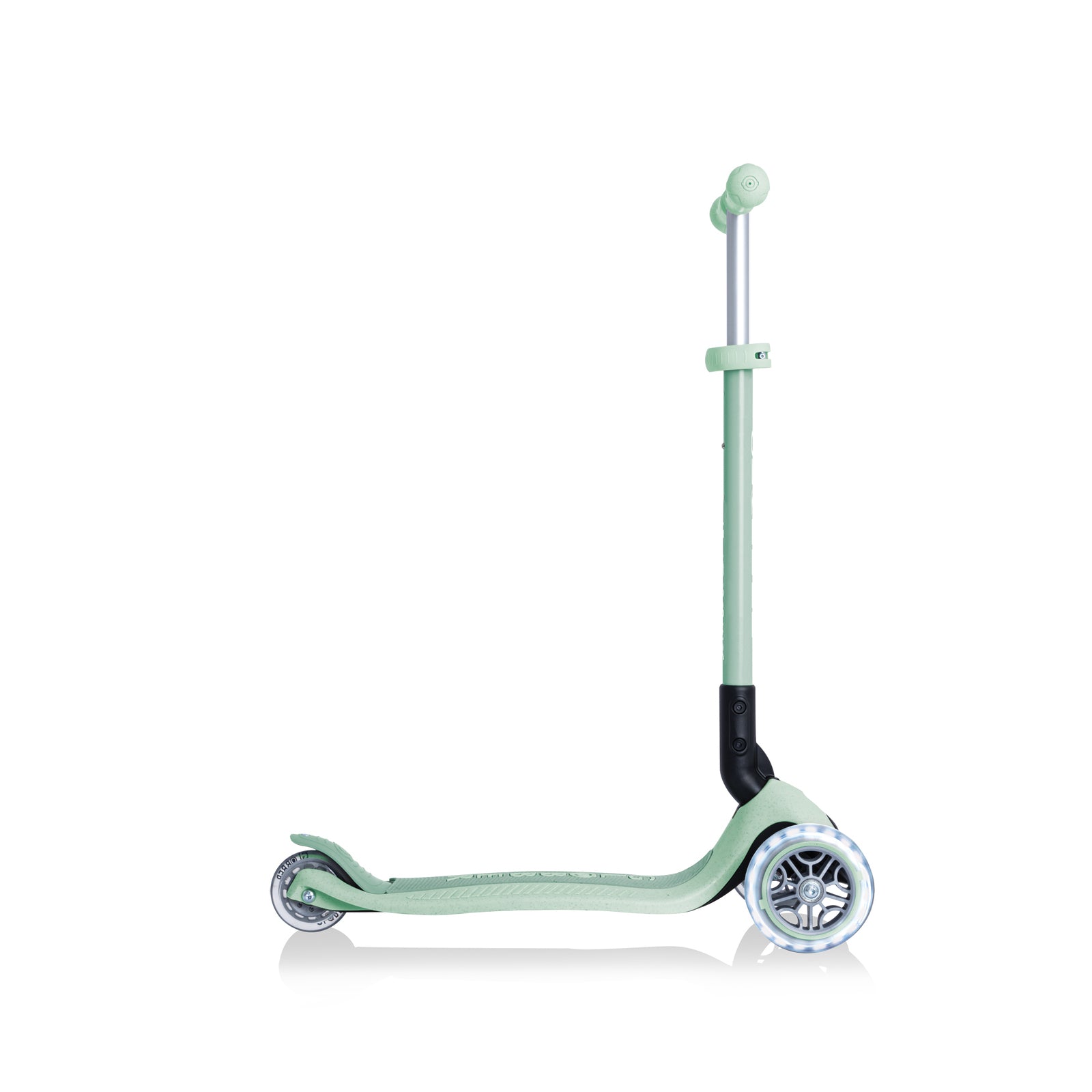 Globber Ecologic Primo Foldable Lights 3 Wheel Scooter LED Wheels - Pistachio