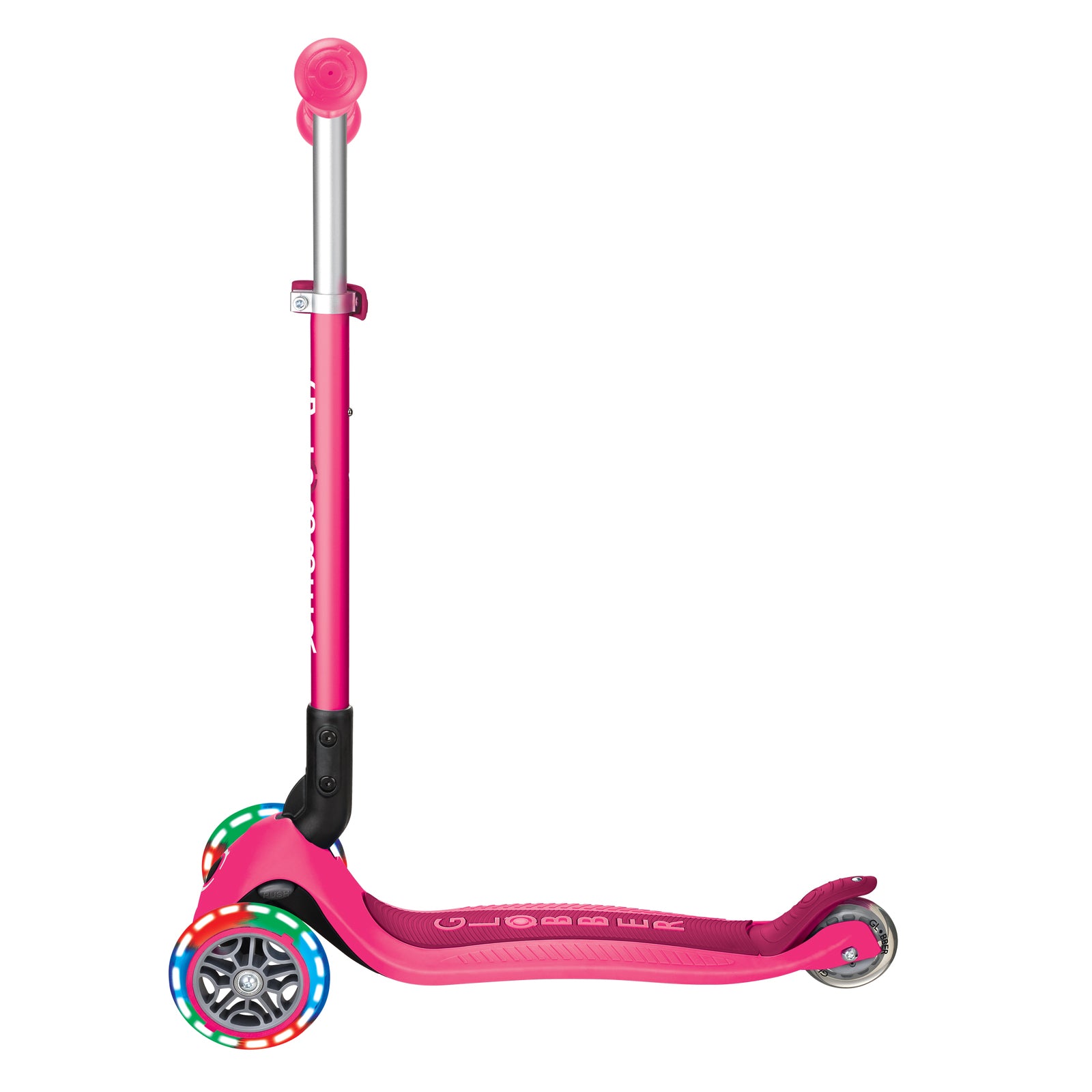 Globber Primo Foldable Lights 3 Wheel Scooter LED Wheels v3 - Pink