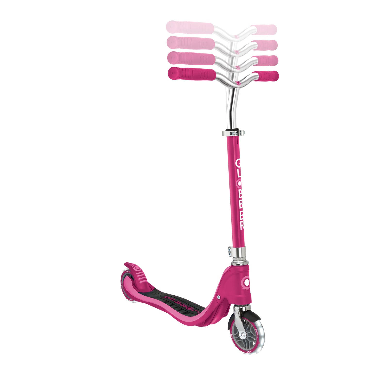 Globber Flow 125 Lights Scooter - Ruby