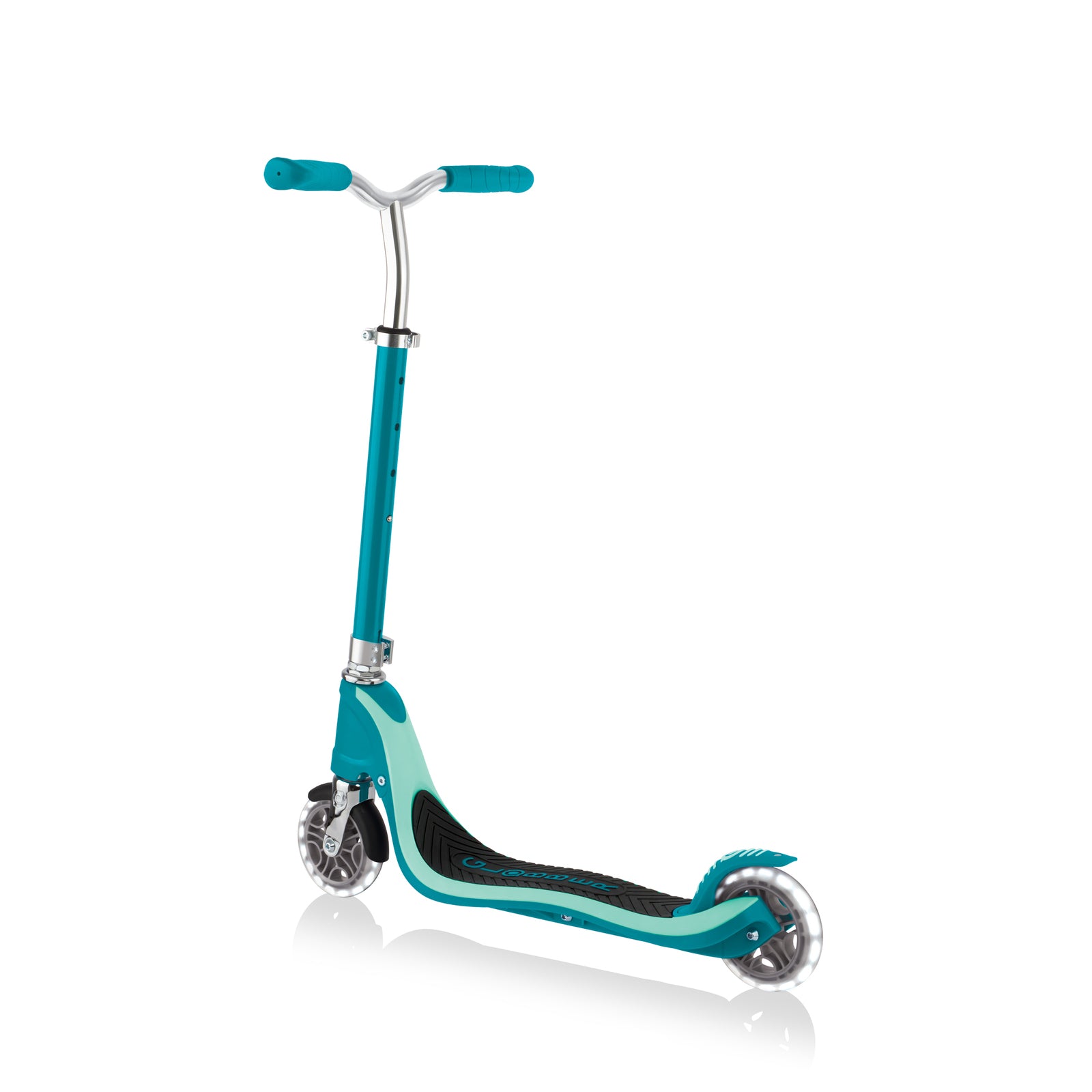 Globber Flow 125 Lights 2 Wheel Scooter - LED Flashing Wheels - Teal