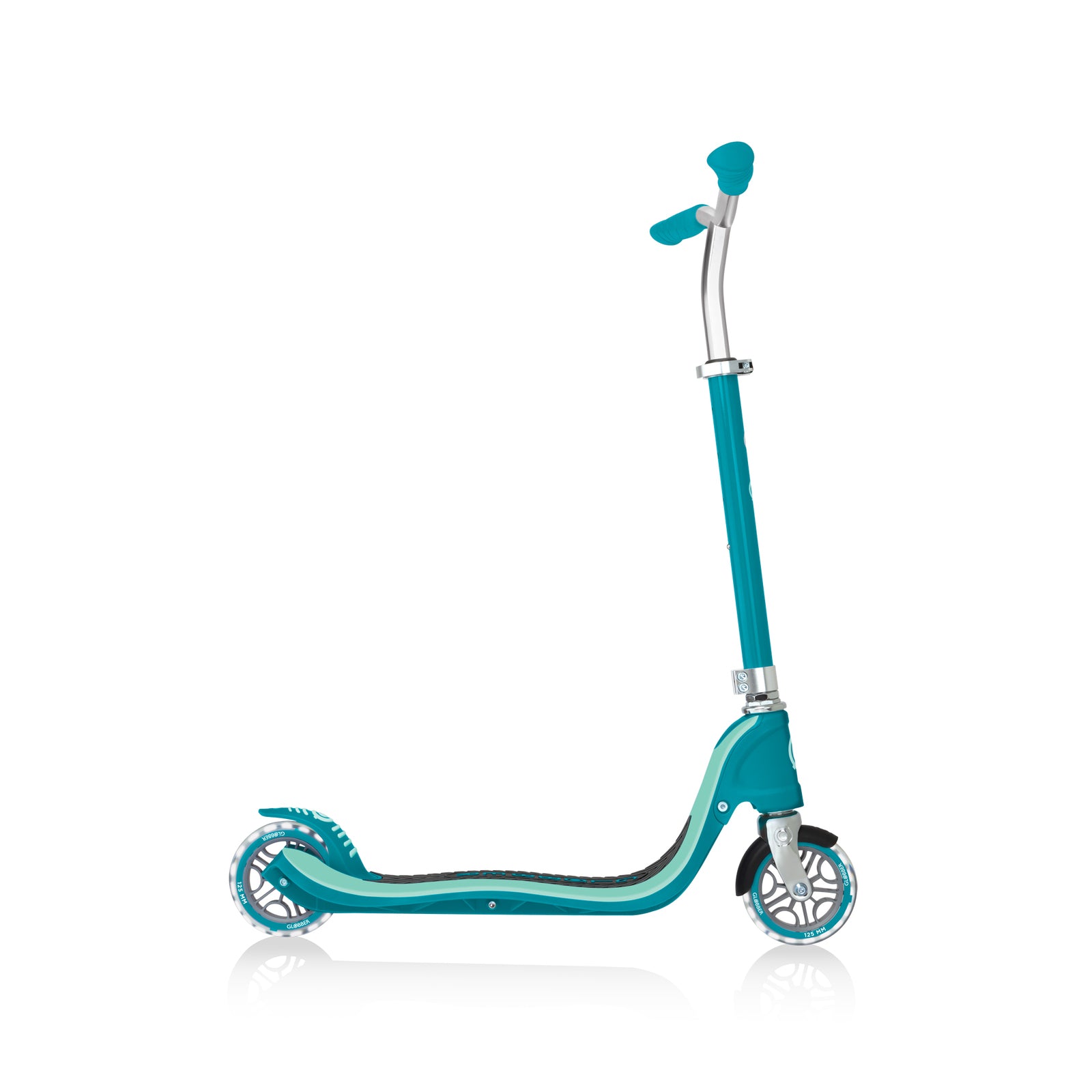 Globber Flow 125 Lights 2 Wheel Scooter - LED Flashing Wheels - Teal