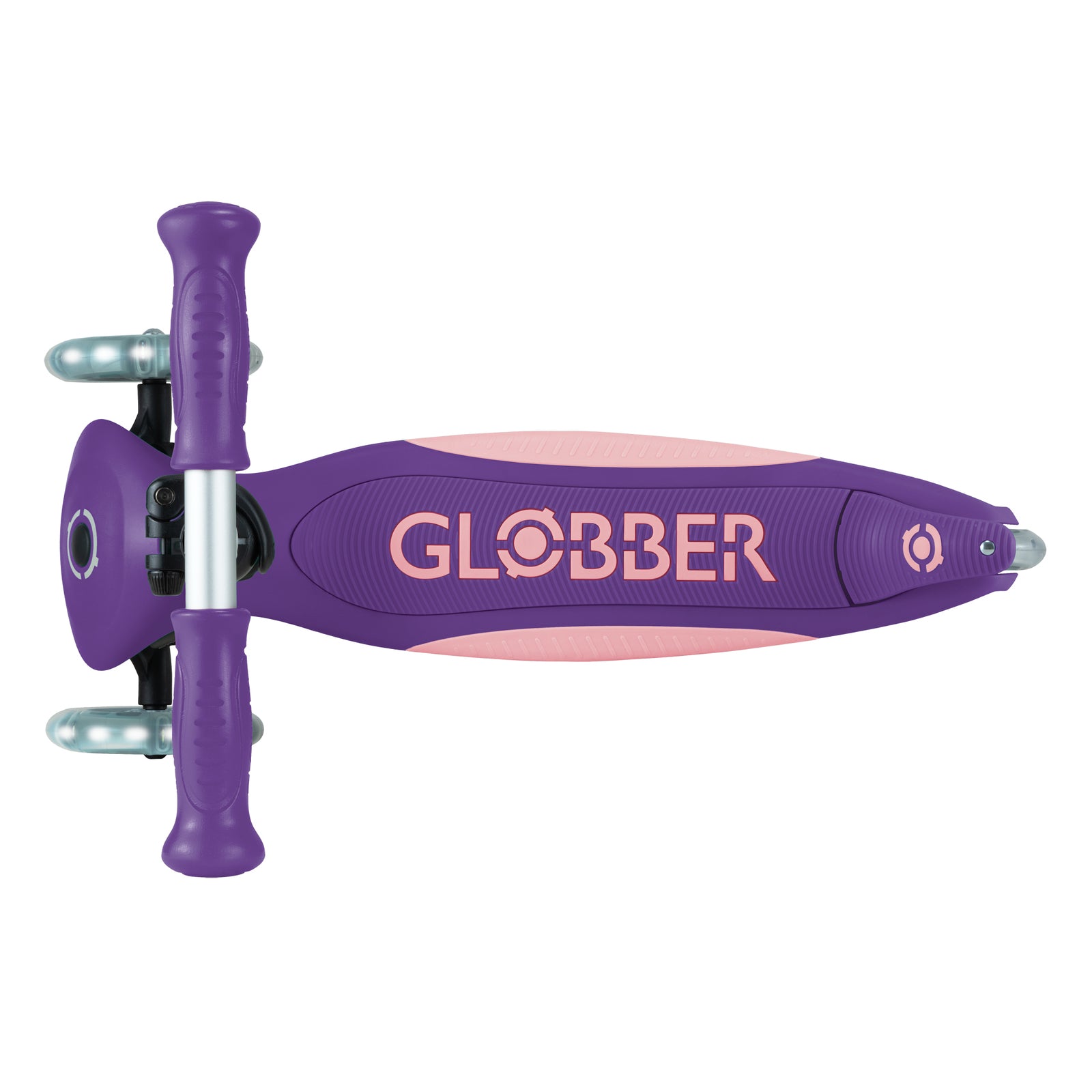 Globber Primo Foldable Plus Lights 3 Wheel Scooter LED Wheels V2 - Purple