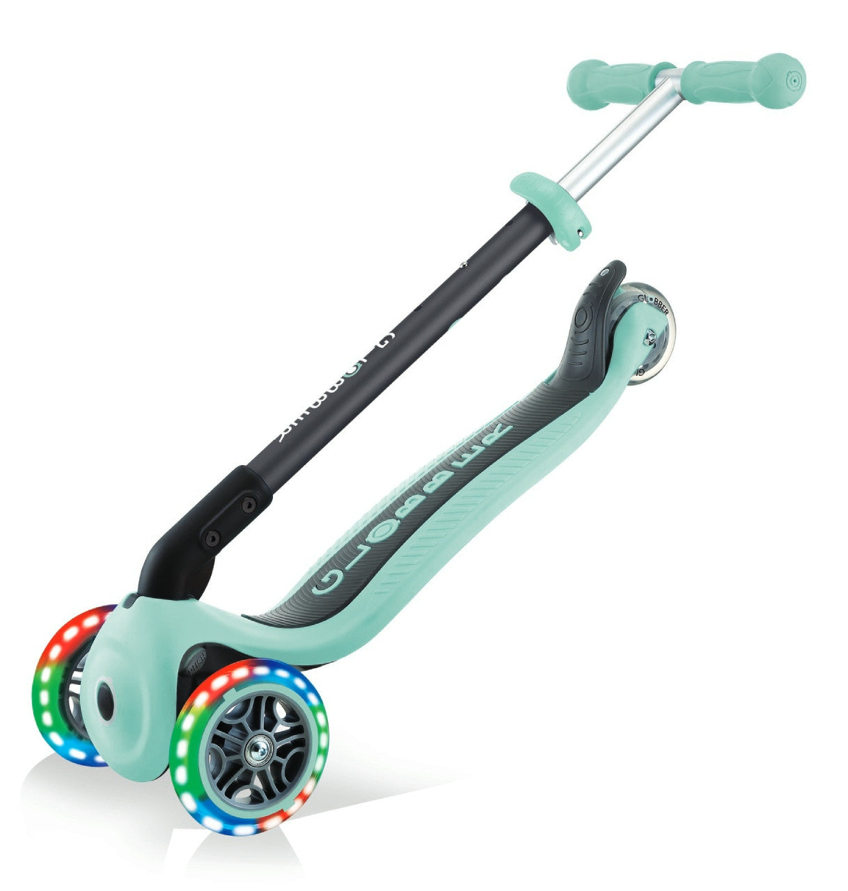 Globber Go Up Foldable Plus Lights Convertible Scooter - Mint