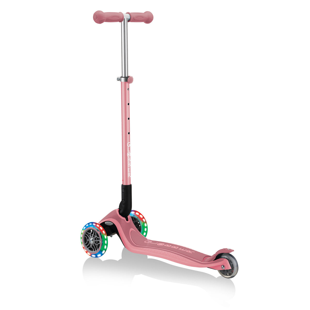 Globber Primo Foldable  Plus Lights 3 Wheel Scooter LED Wheels - Pastel Pink