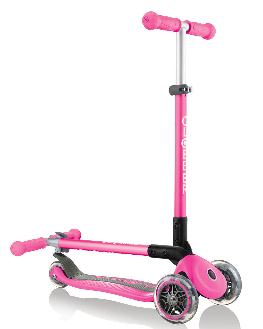 Globber Primo Foldable 3 Wheel Fold Up Scooter - Pink V2