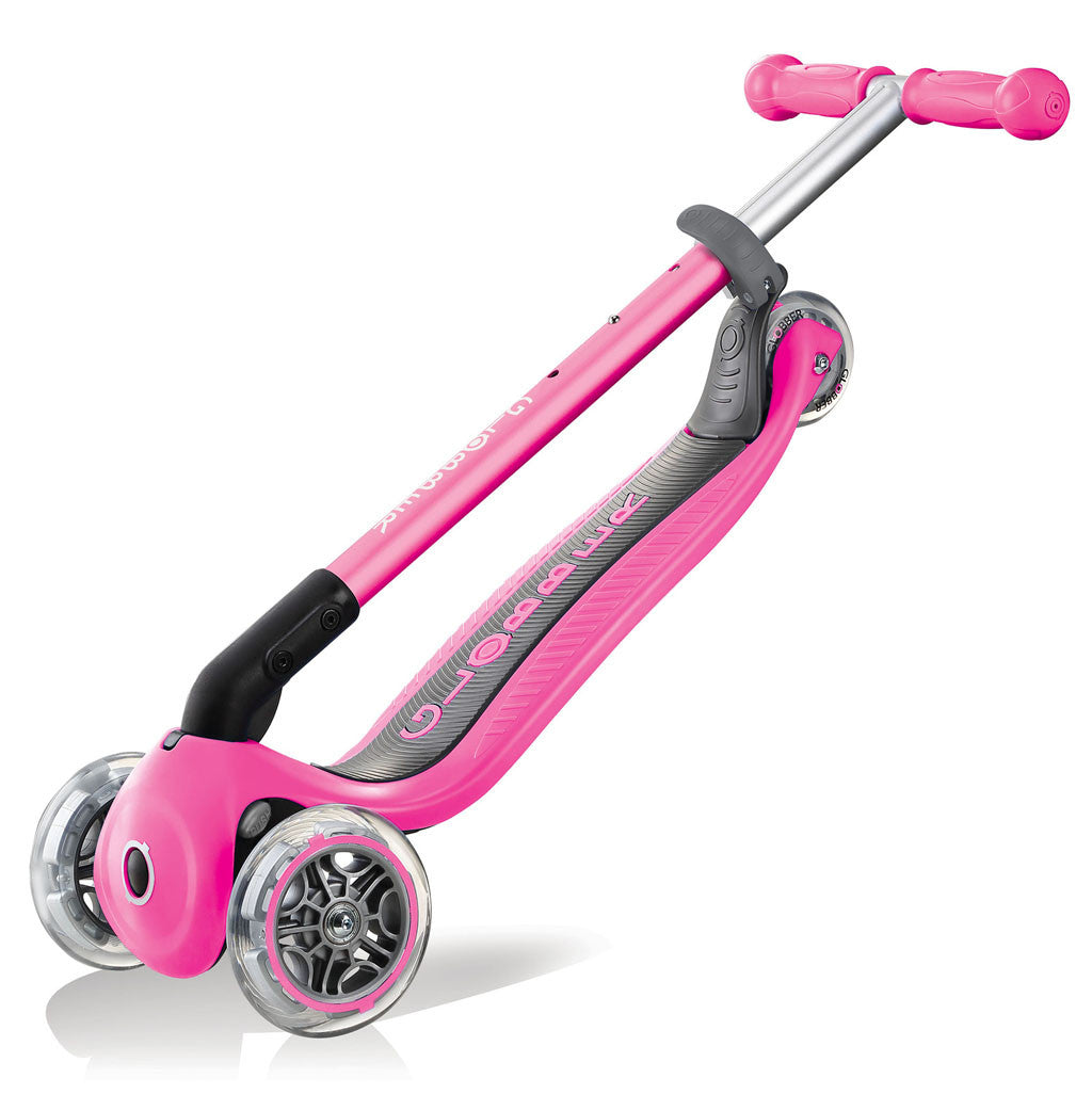 Globber Primo Foldable 3 Wheel Fold Up Scooter - Pink V2