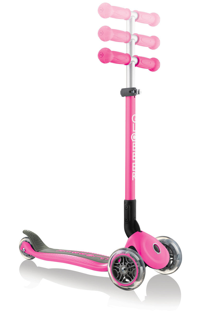 Globber Primo Foldable 3 Wheel Fold Up Scooter - Pink V2