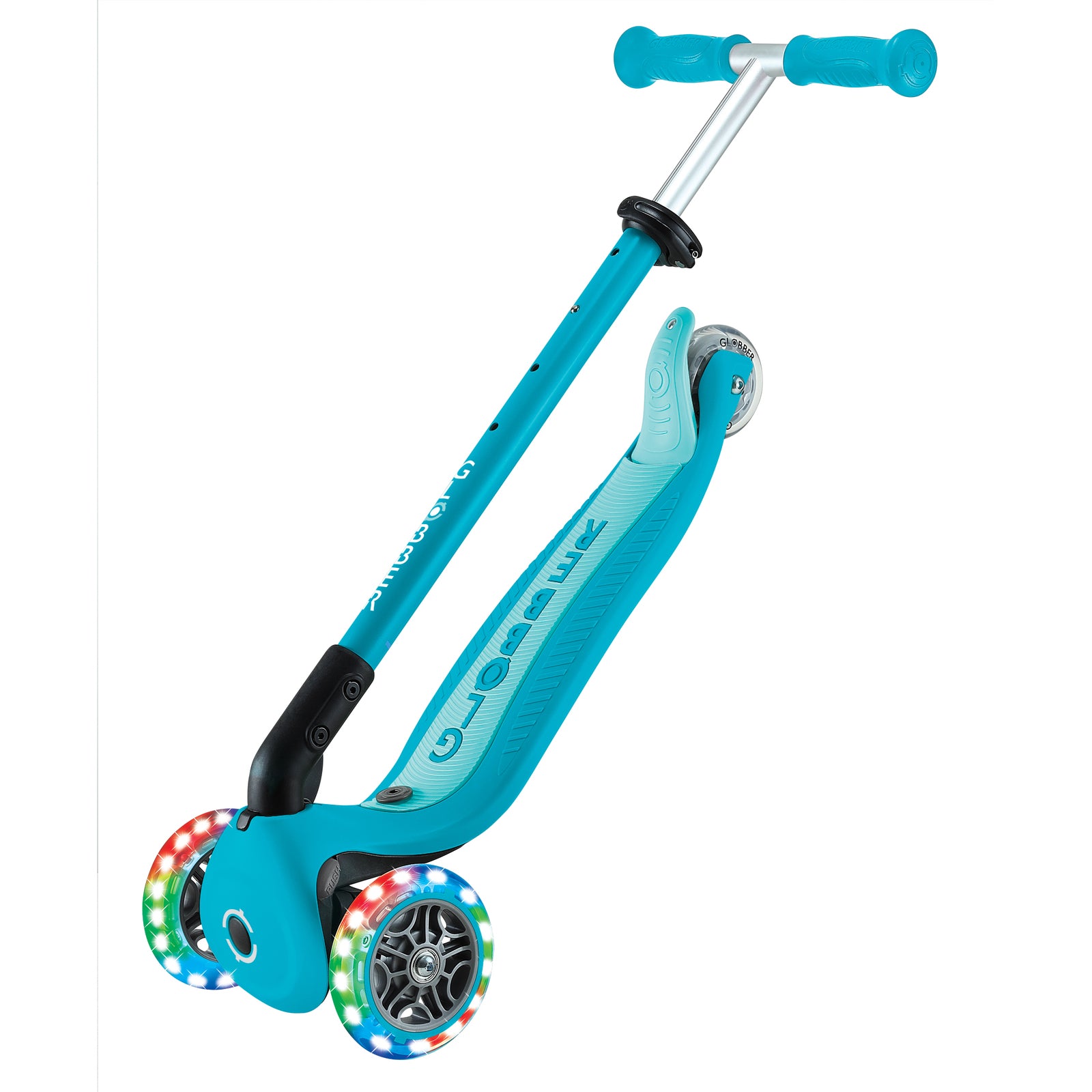 Globber Go Up Active Lights 360 Convertible Scooter - Aqua