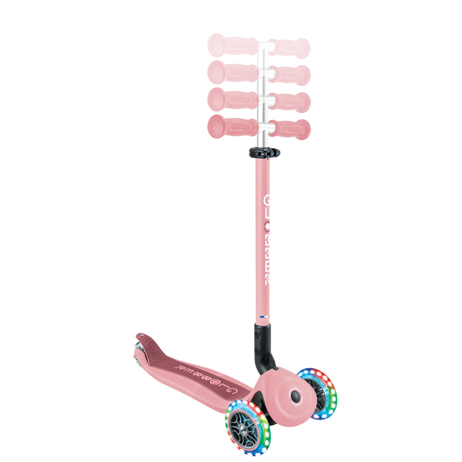 Globber Go Up Active Lights 360 Convertible Scooter - Pastel Pink