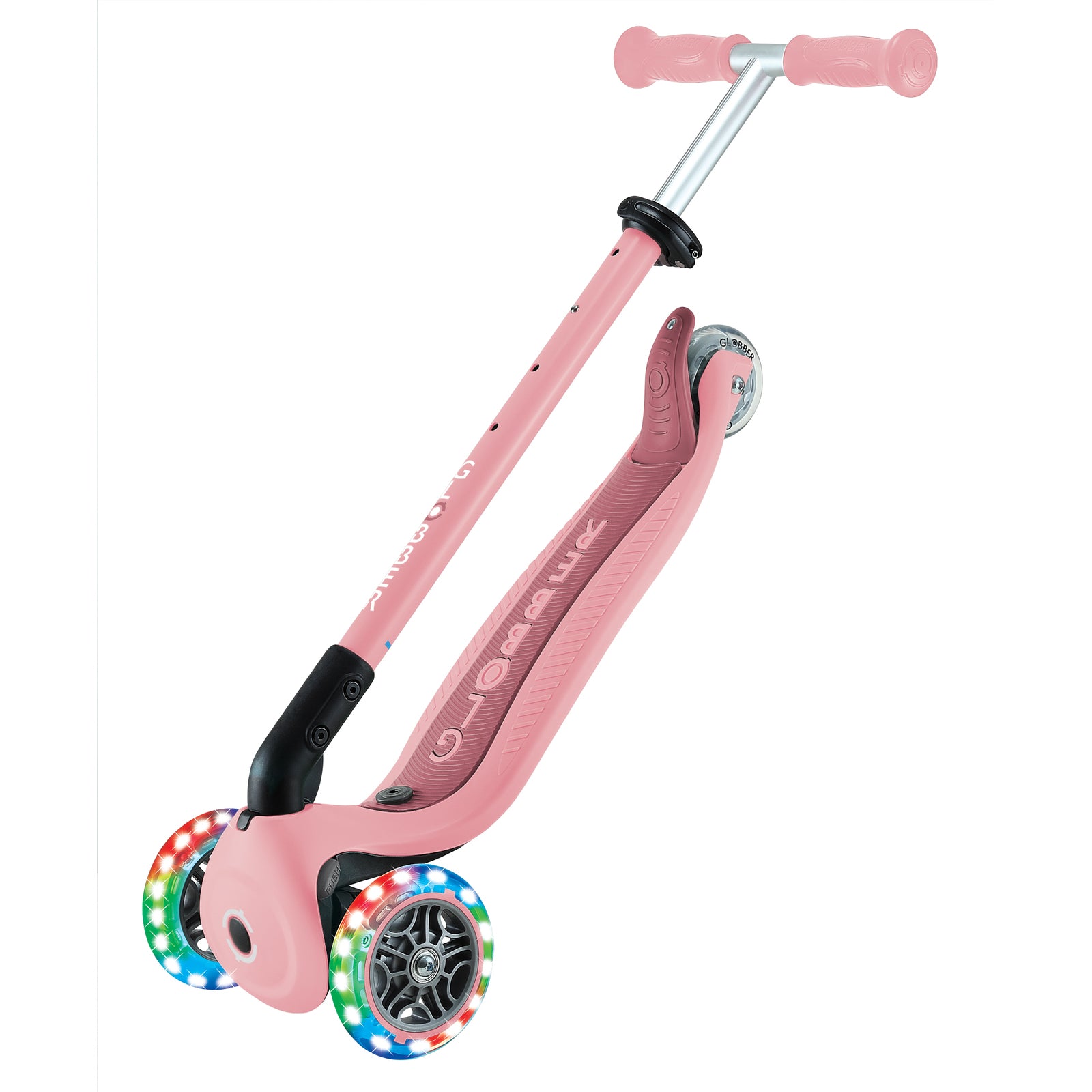 Globber Go Up Active Lights 360 Convertible Scooter - Pastel Pink