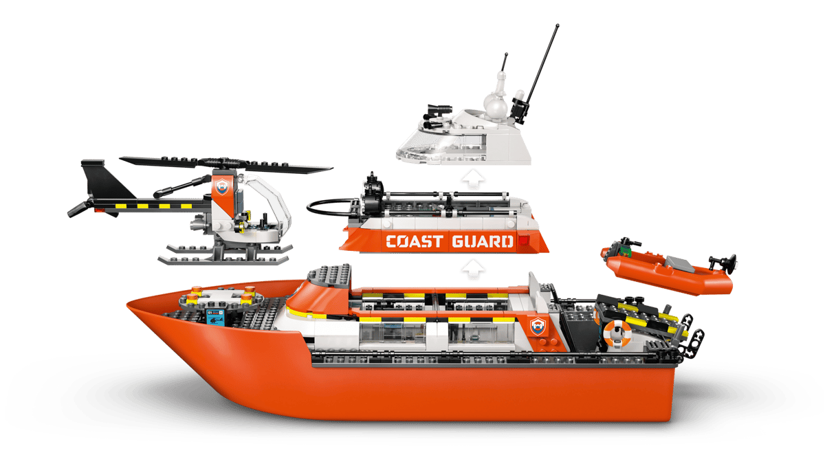 Coast Guard Rescue Boat & Helicopter