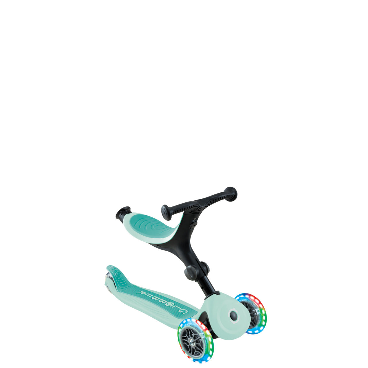 Globber Go Up Active Lights Convertible Scooter - Mint