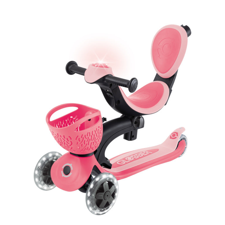 Globber Go Up Baby Lights 360 - Coral Pink