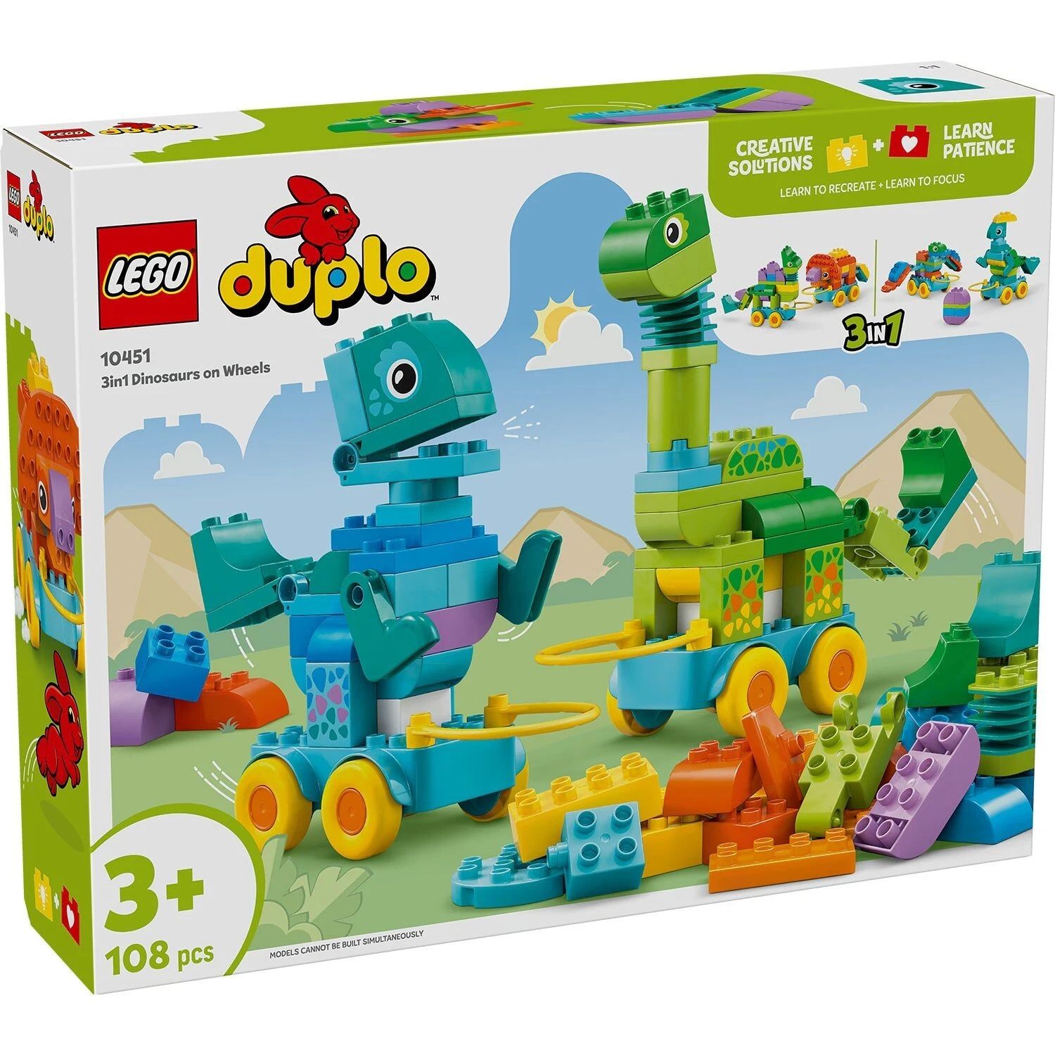 LEGO DUPLO 3in1 Dinosaurs on Wheels 10451
