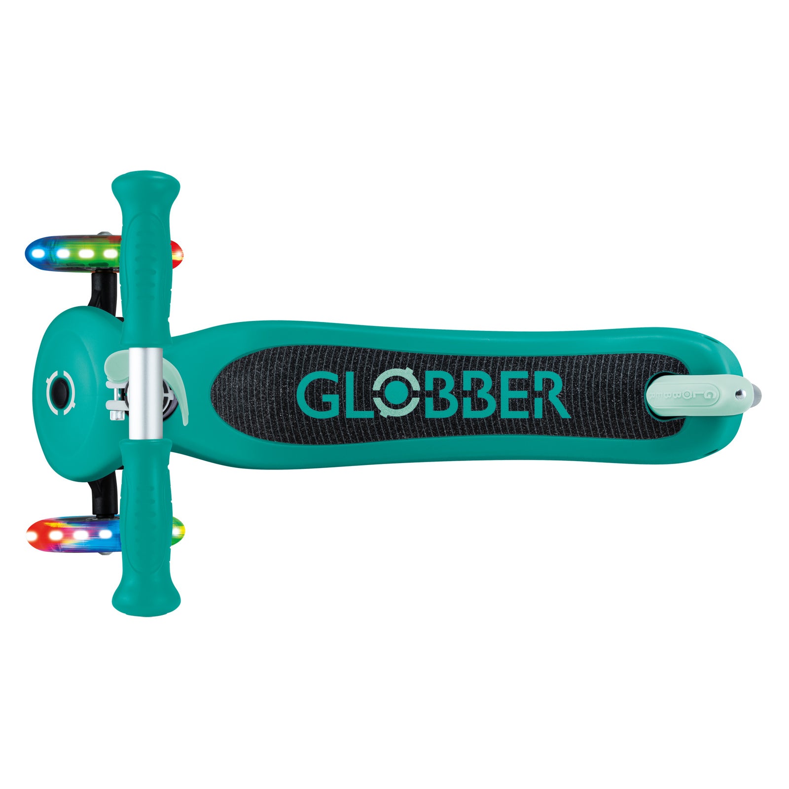 Globber Primo Lights V2 3 Wheel Scooter - LED Flashing Wheels - Emerald Green