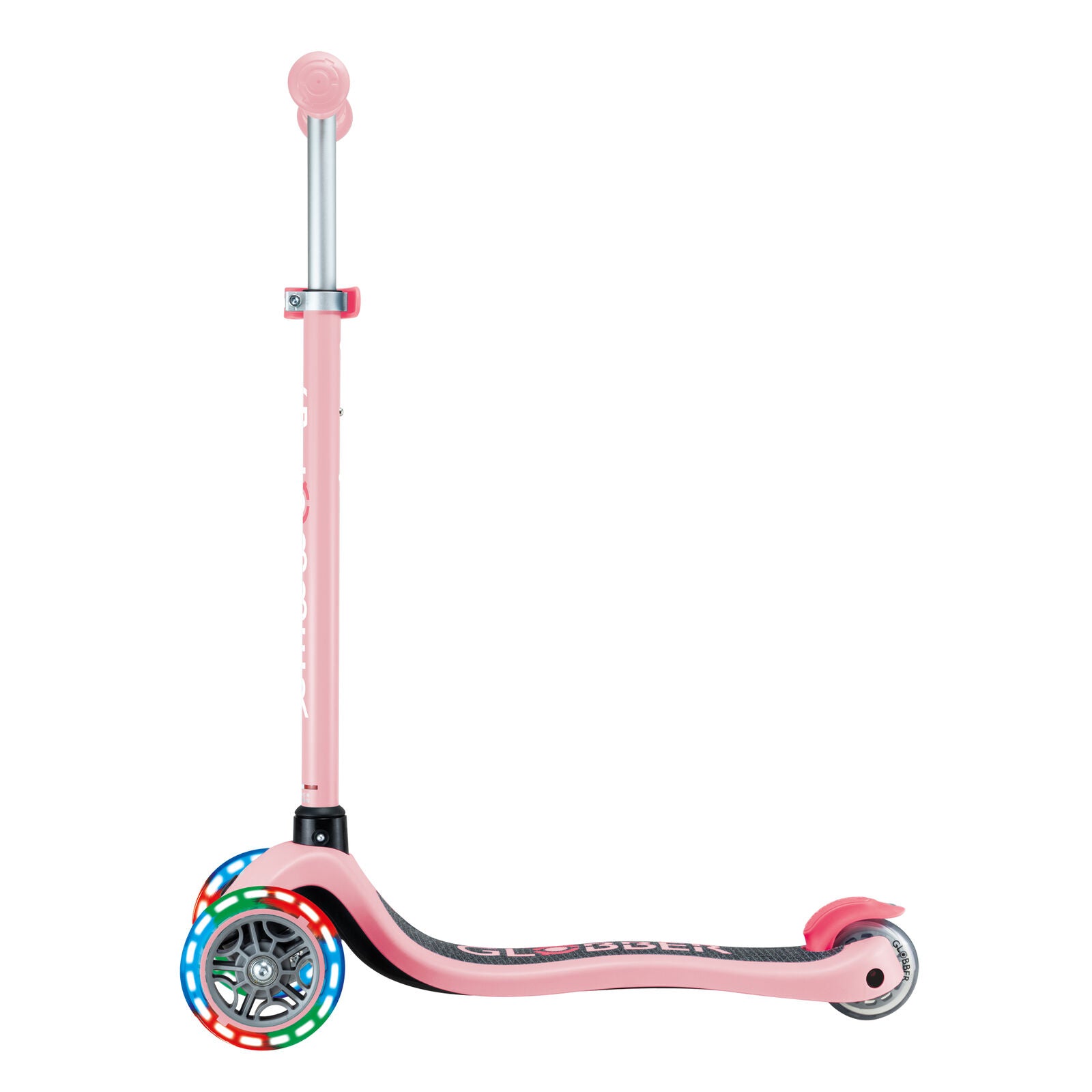 Globber Primo Lights V2 3 Wheel Scooter - LED Flashing Wheels - Pastel Pink