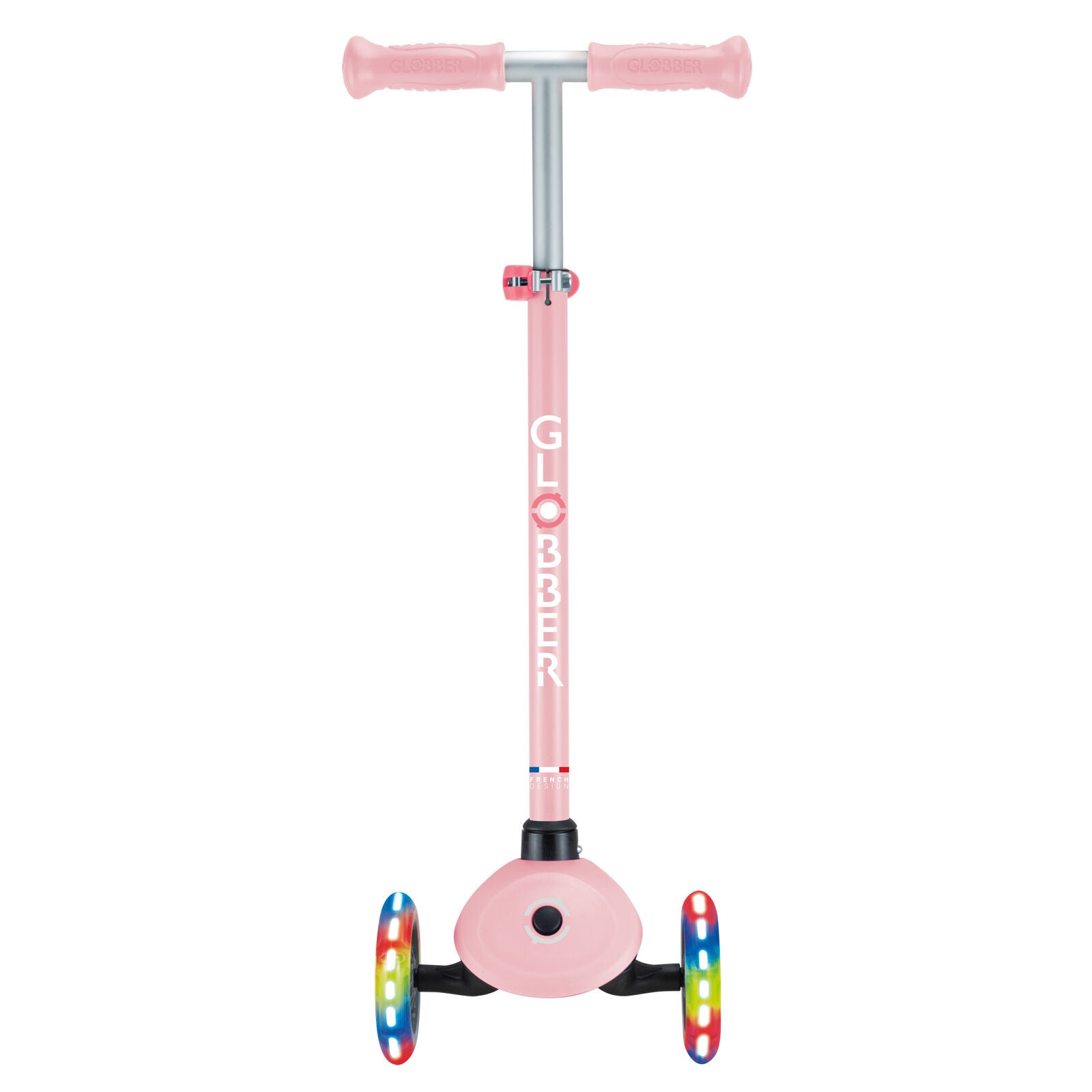 Globber Primo Lights V2 3 Wheel Scooter - LED Flashing Wheels - Pastel Pink
