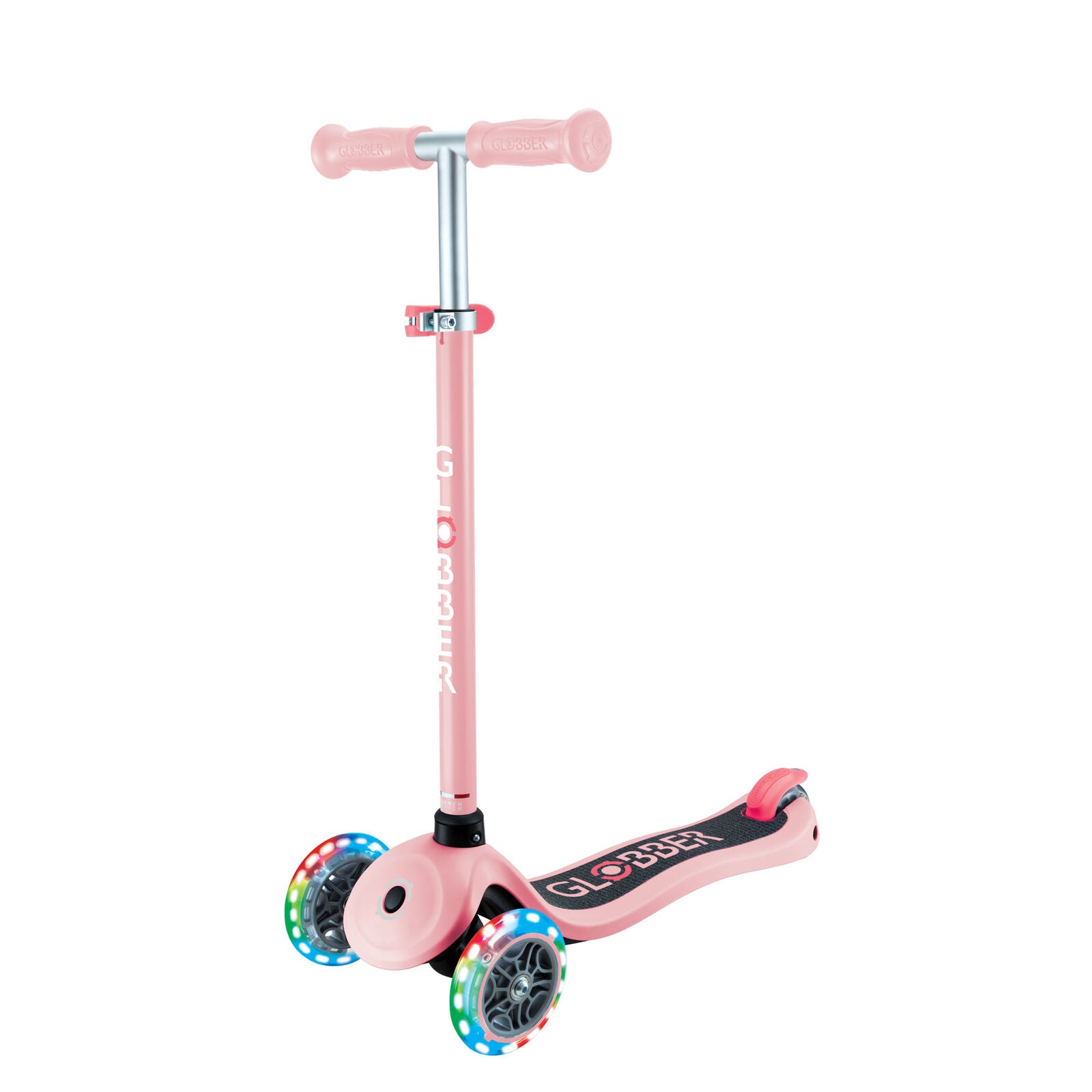 Globber Primo Lights V2 3 Wheel Scooter - LED Flashing Wheels - Pastel Pink