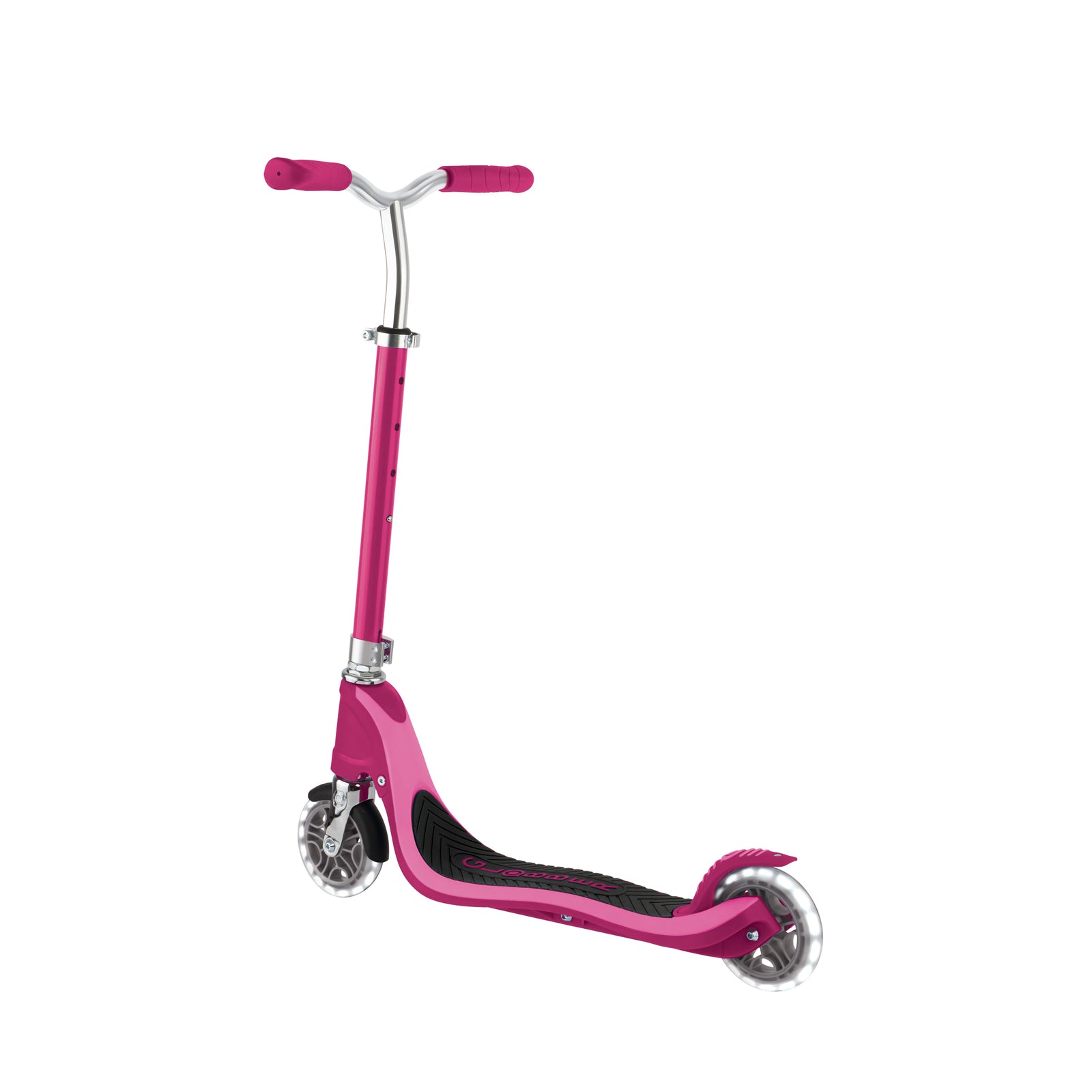 Globber Flow 125 Lights 2 Wheel Scooter - LED Flashing Wheels - Ruby