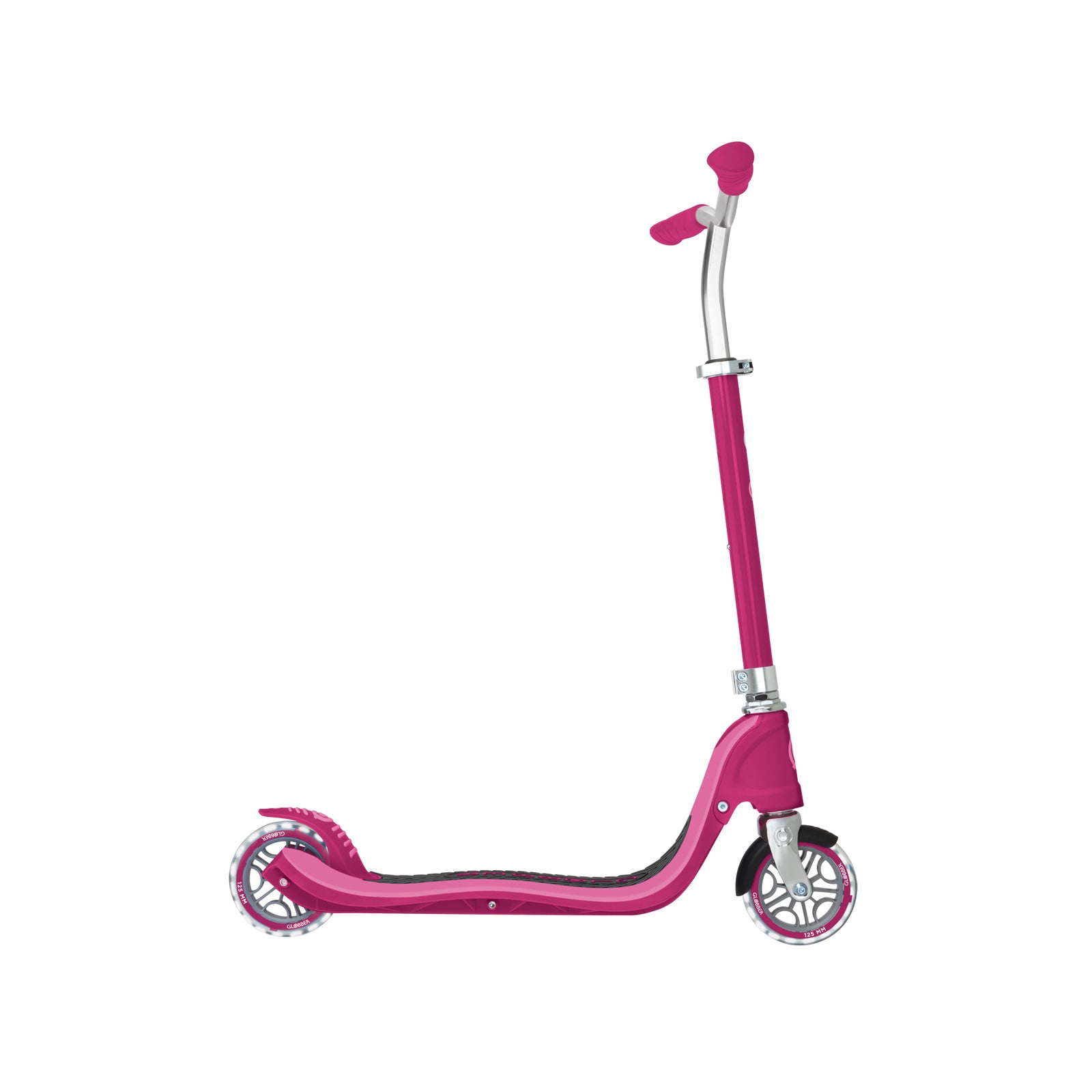 Globber Flow 125 Lights 2 Wheel Scooter - LED Flashing Wheels - Ruby