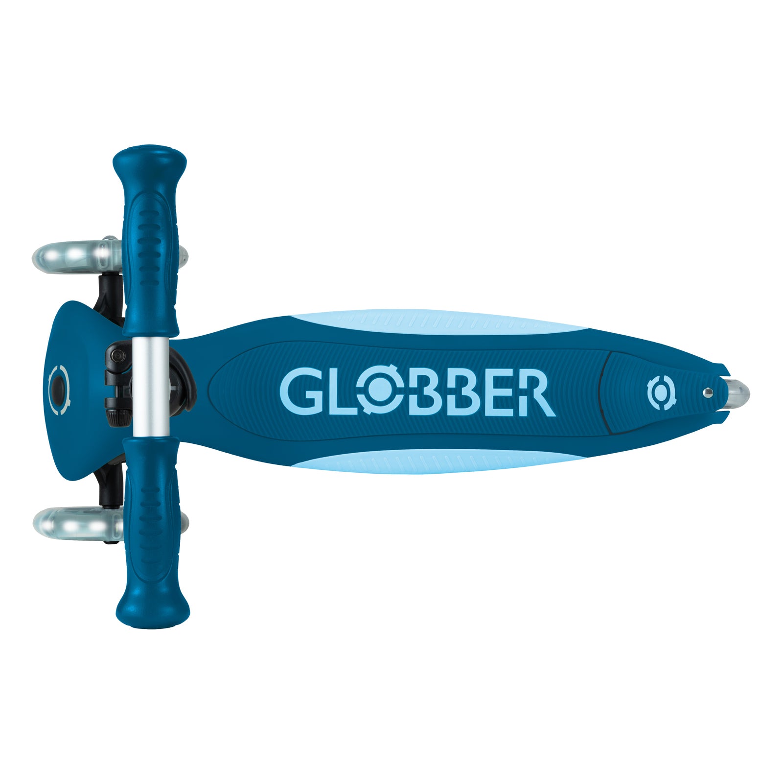 Globber Primo Foldable Plus Lights Scooter V2 - Petrol Blue