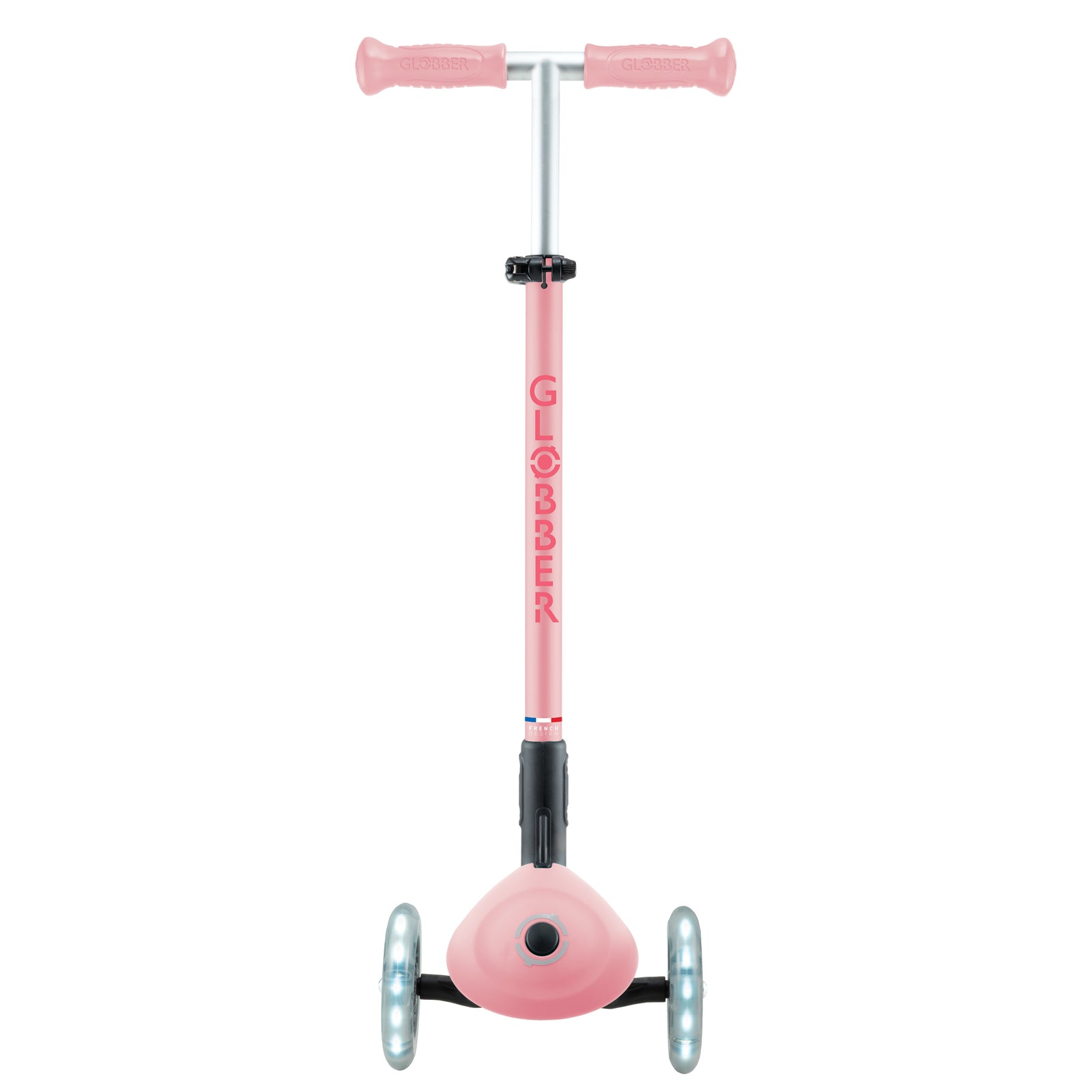 Globber Primo Foldable Plus Lights 3 Wheel Scooter LED Wheels V2 - Pastel Pink