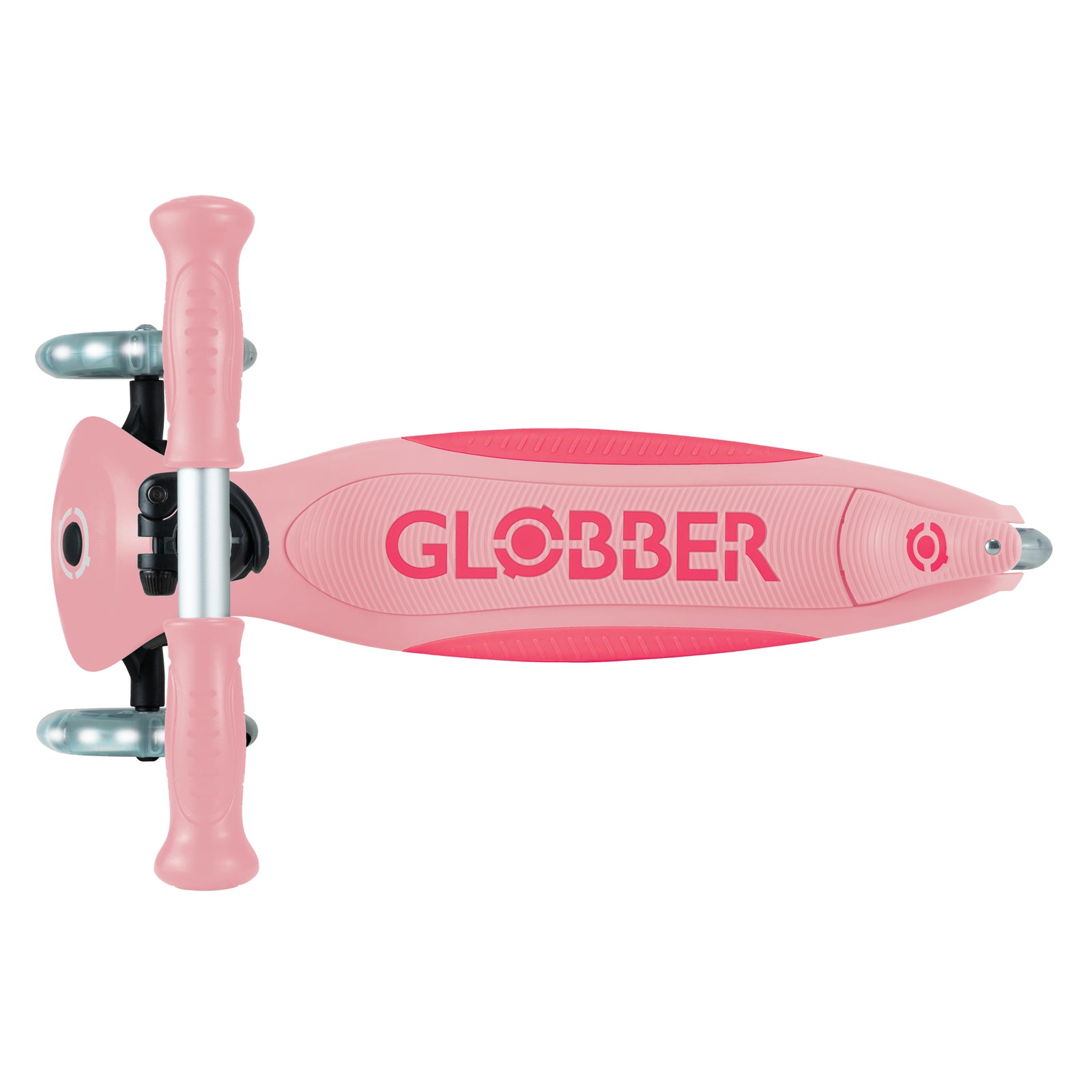 Globber Primo Foldable Plus Lights 3 Wheel Scooter LED Wheels V2 - Pastel Pink