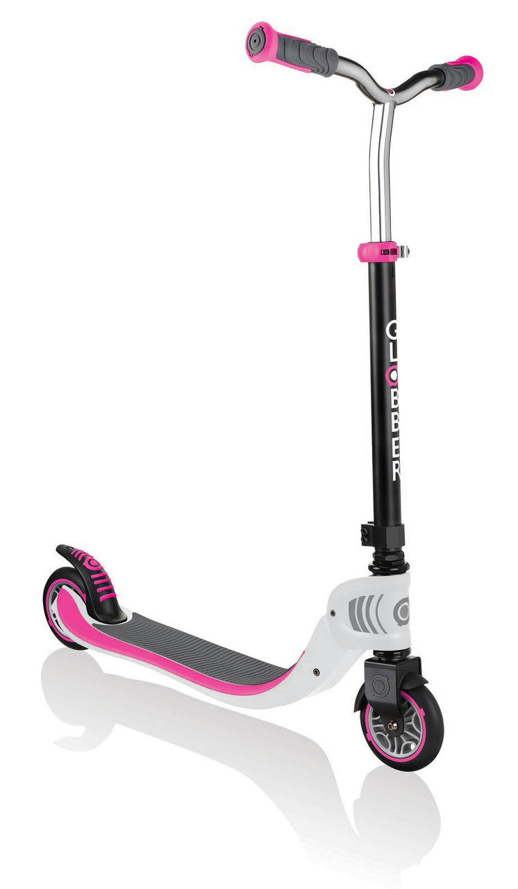 Globber Flow 125 Foldable 2 Wheel Scooter - Pink-White