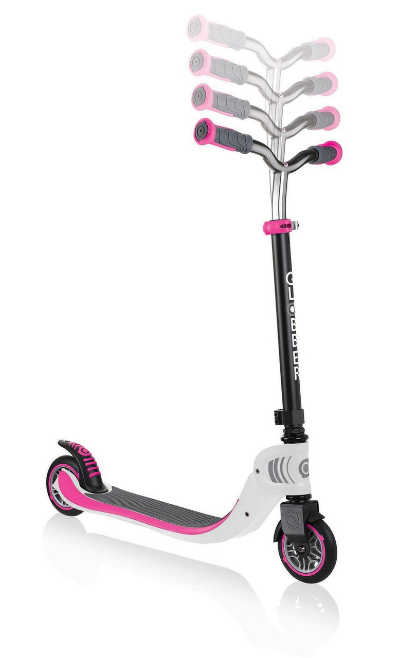 Globber Flow 125 Foldable 2 Wheel Scooter - Pink-White