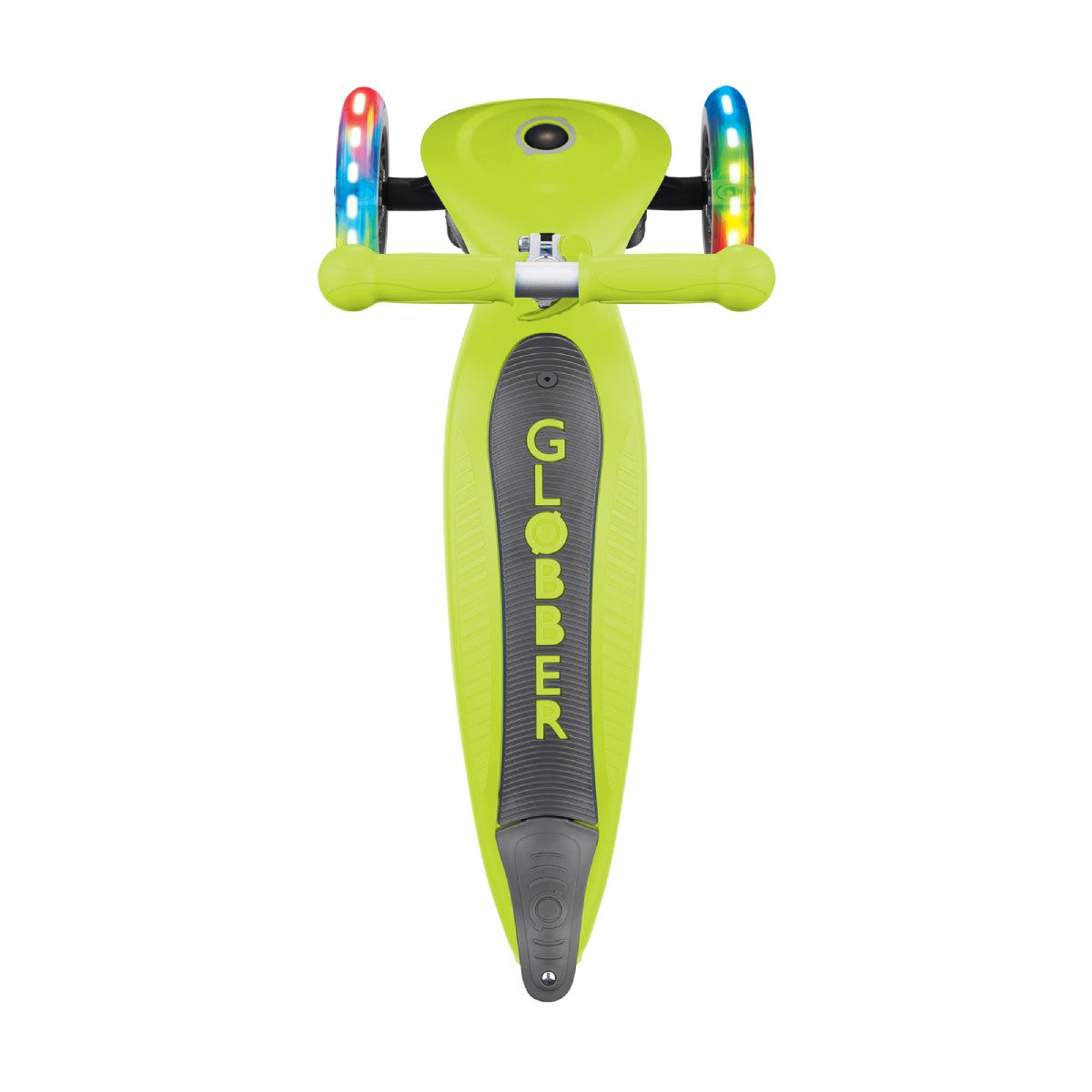 Globber Go Up Foldable Plus Lights Convertible Scooter - Lime Green