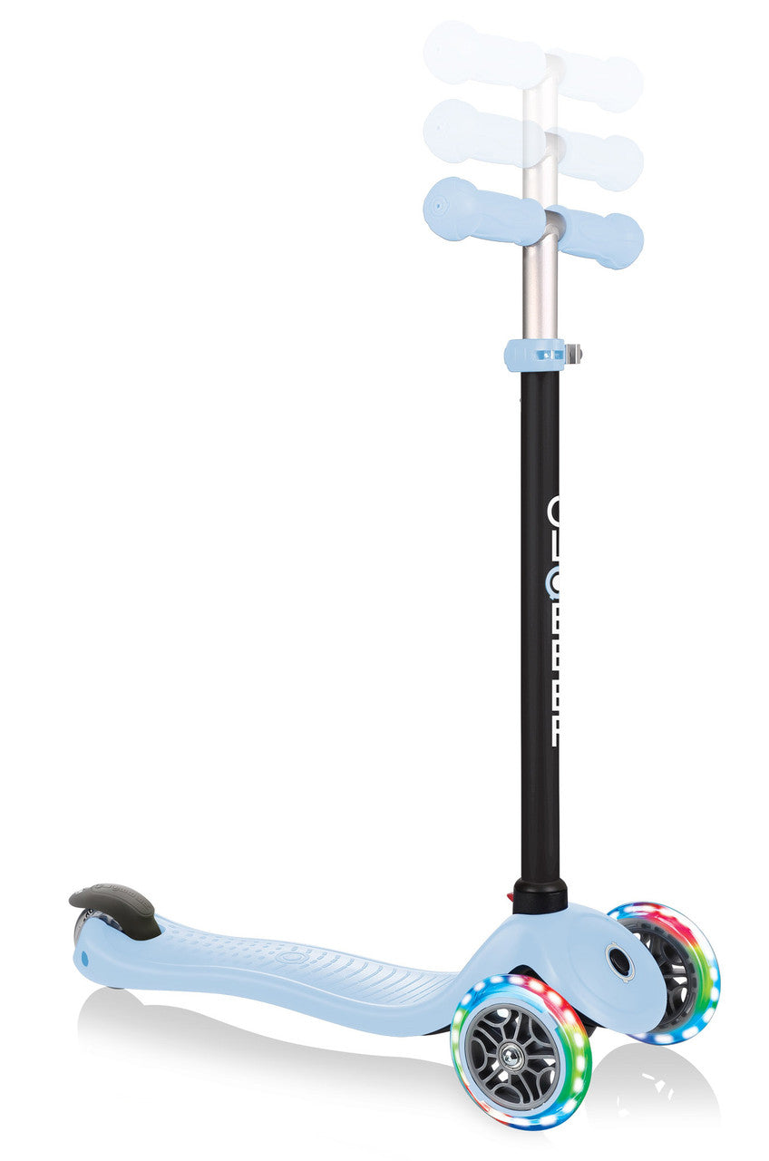 Globber GO UP Sporty Lights Scooter - Pastel Blue (Baby Blue)