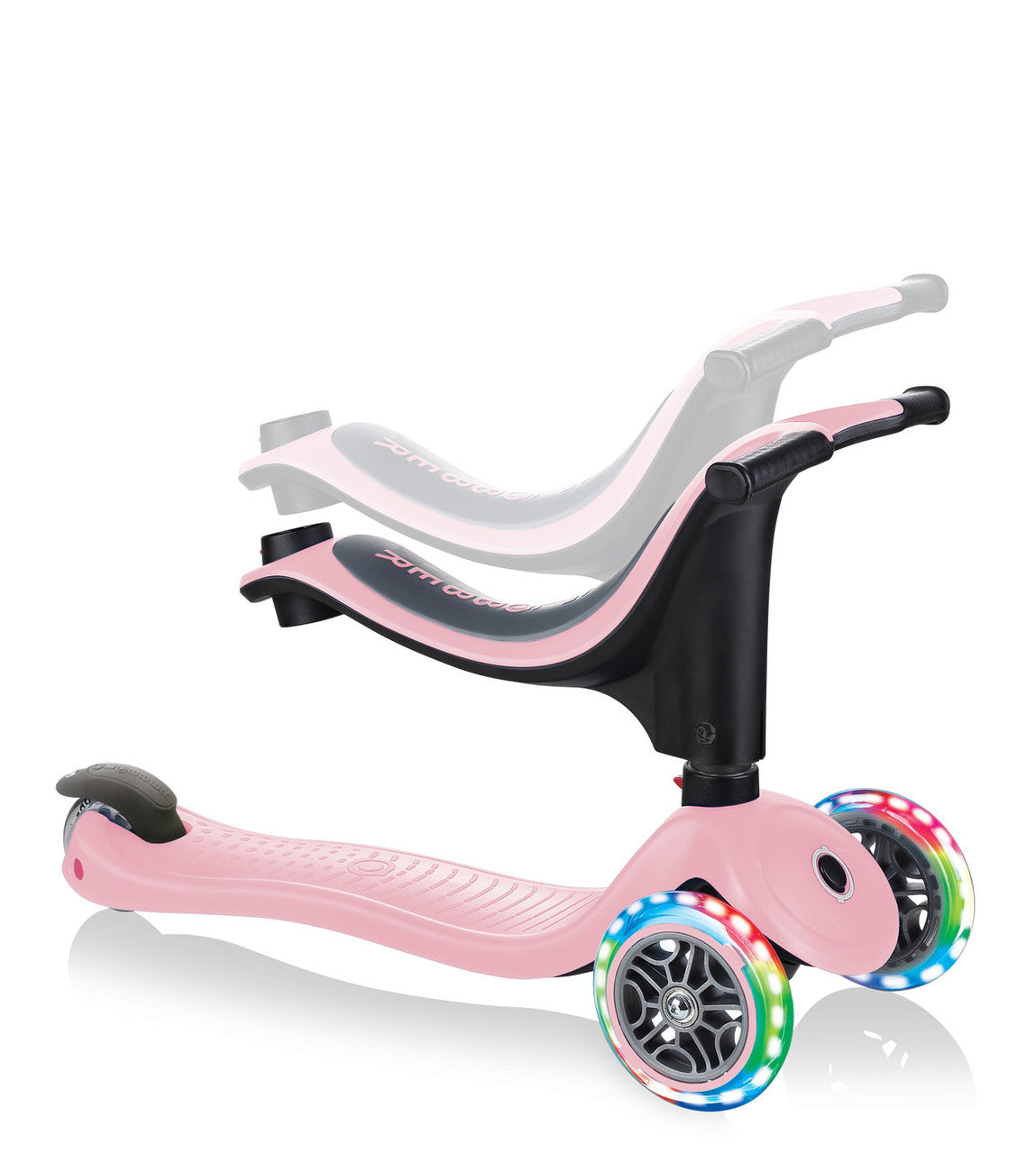 Globber GO UP Sporty Lights Scooter - Pastel Pink (Baby Pink)