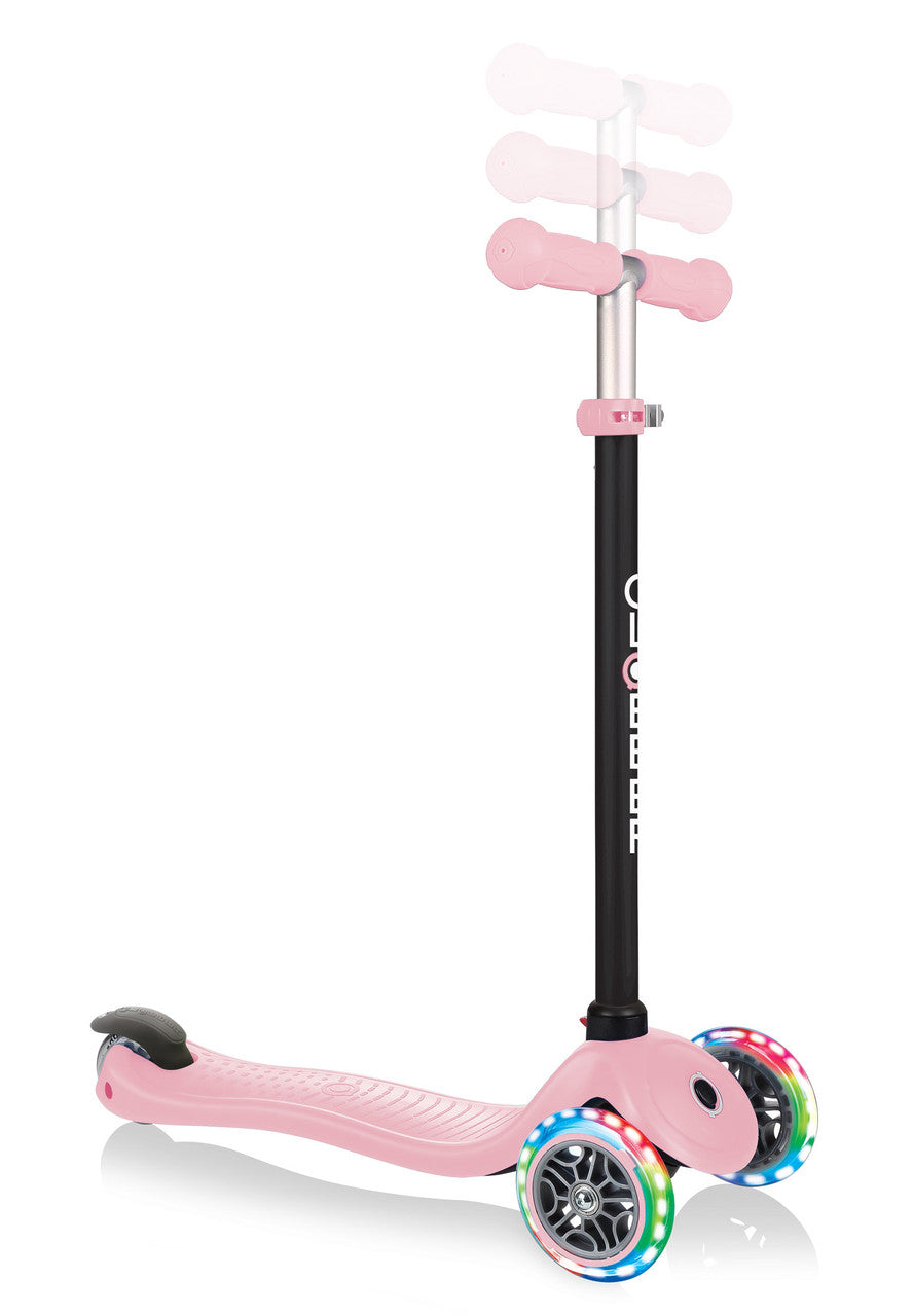 Globber GO UP Sporty Lights Scooter - Pastel Pink (Baby Pink)