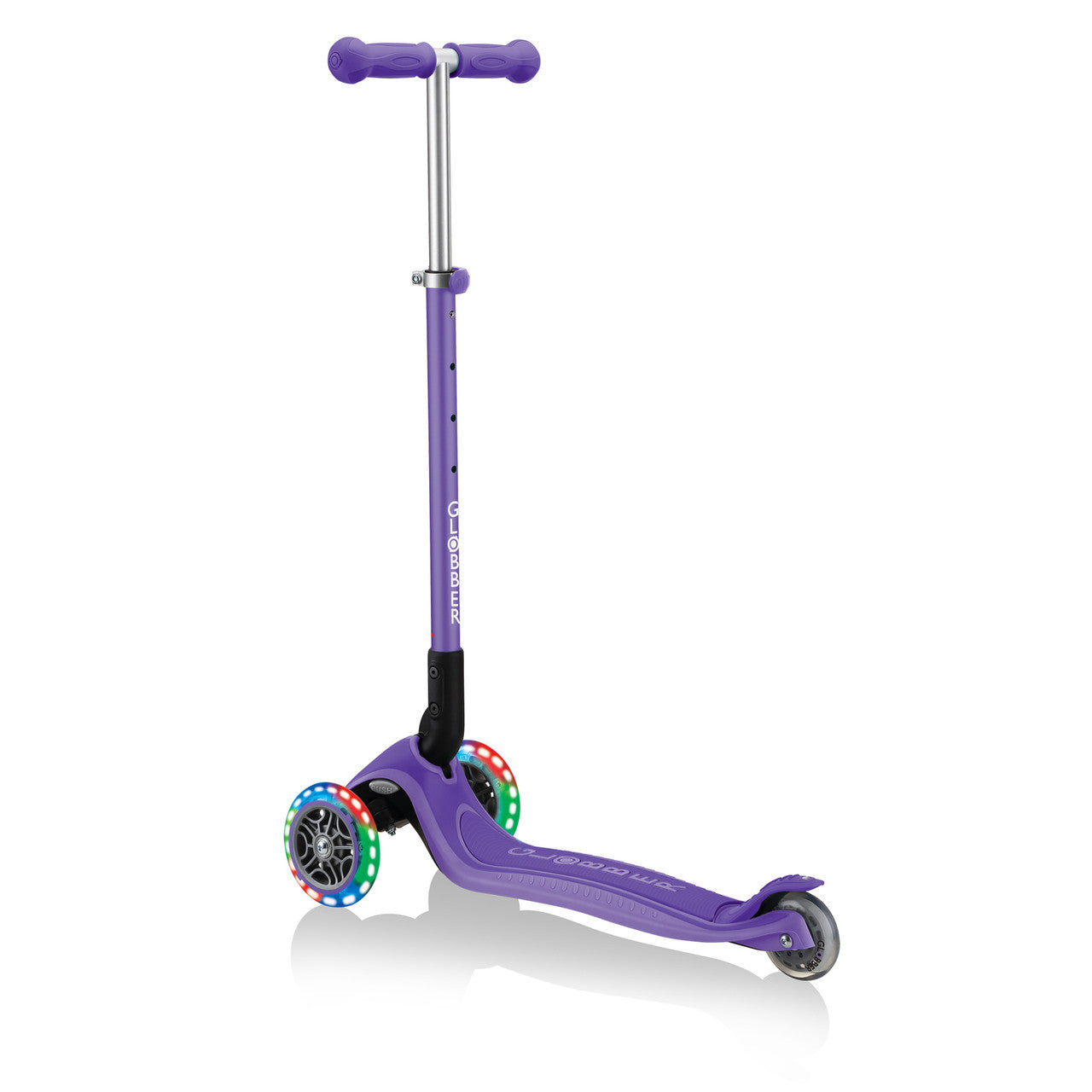 Globber Primo Foldable  Plus Lights 3 Wheel Scooter LED Wheels - Violet